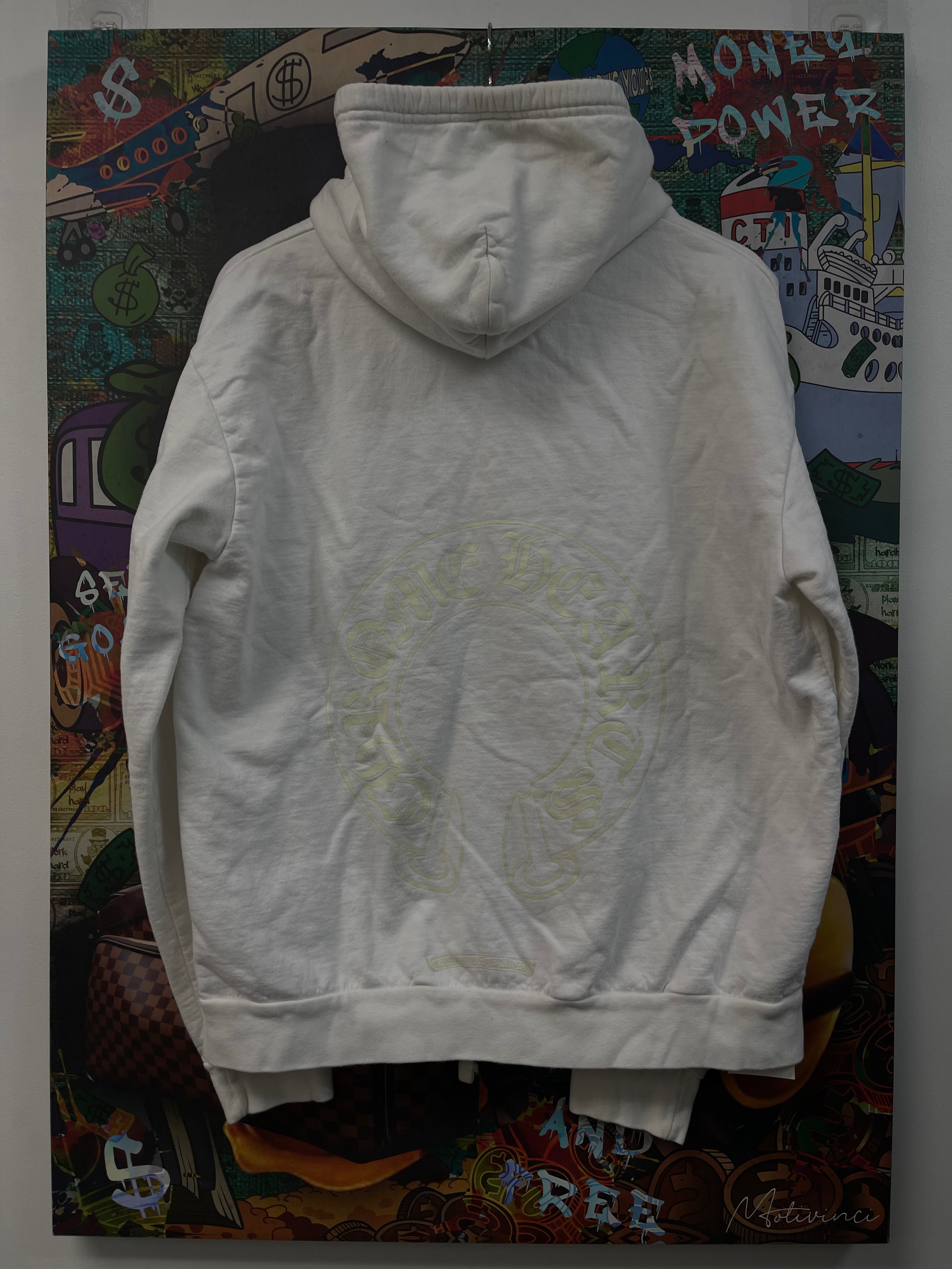 Chrome Hearts White Yellow Plus Logo Hoodie