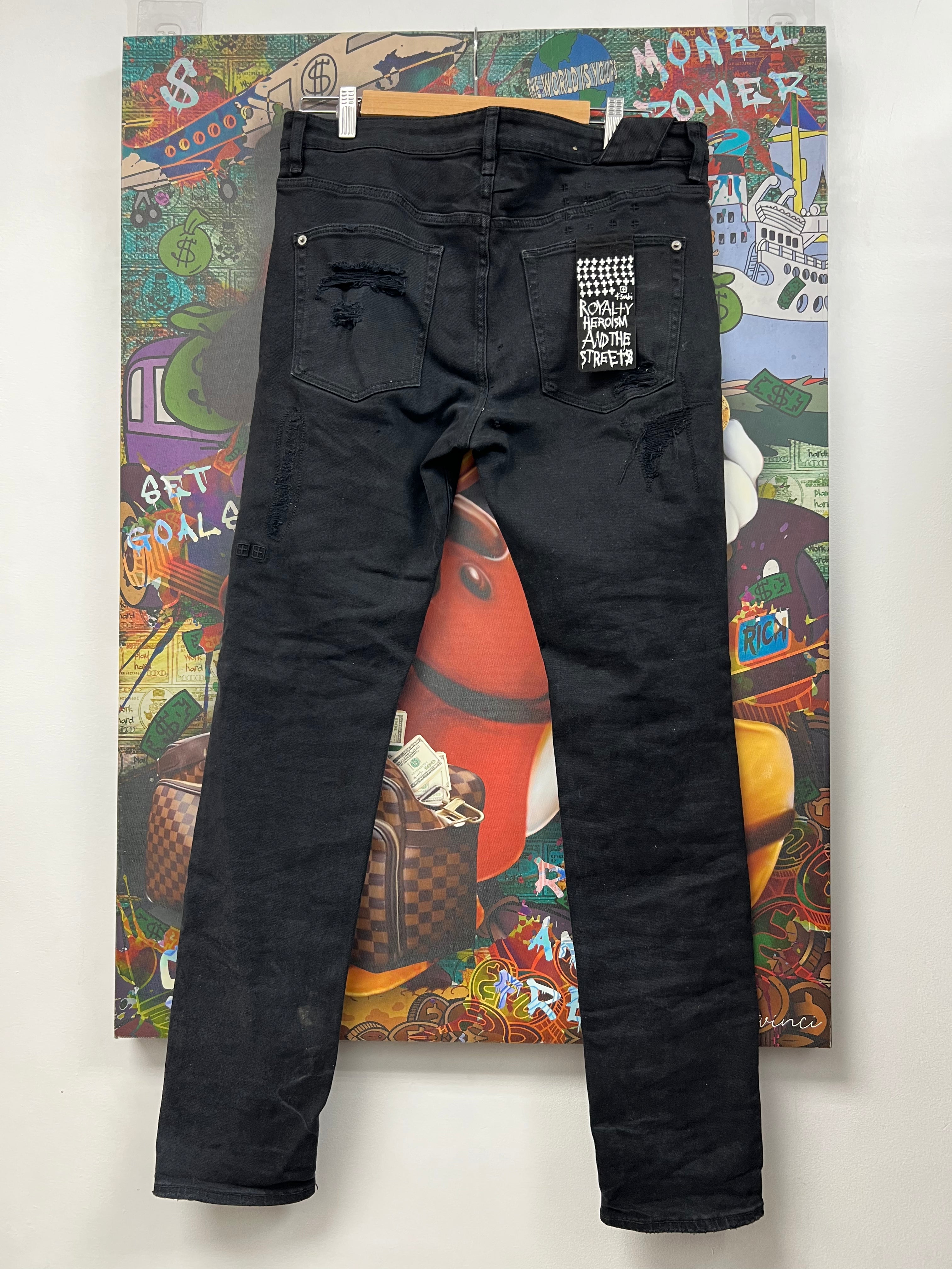 Ksubi Black Wash Patchwork Jeans