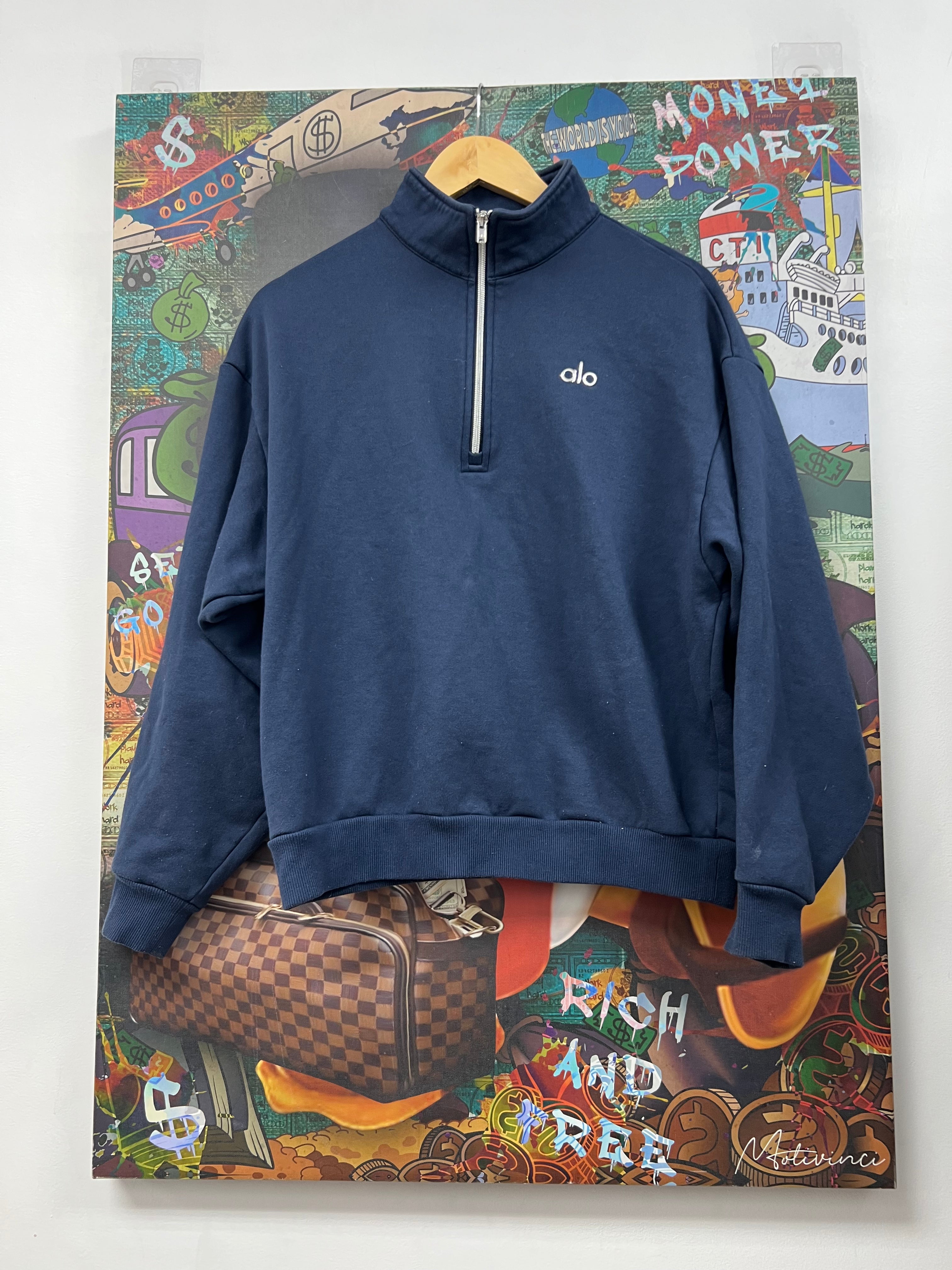 ALO Navy Accolade Quarter Zip