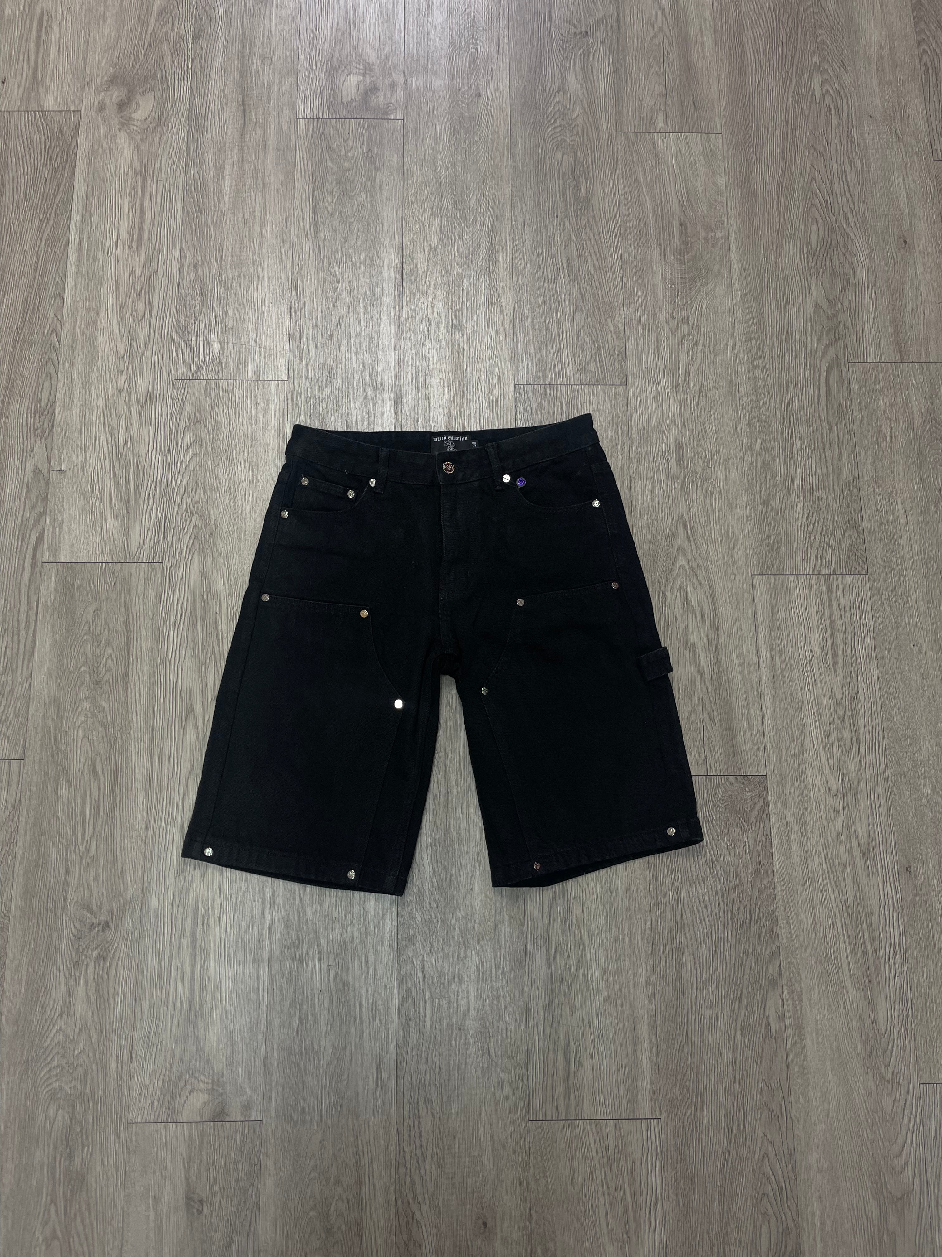 Mixed Emotions Black Worker Wax Shorts