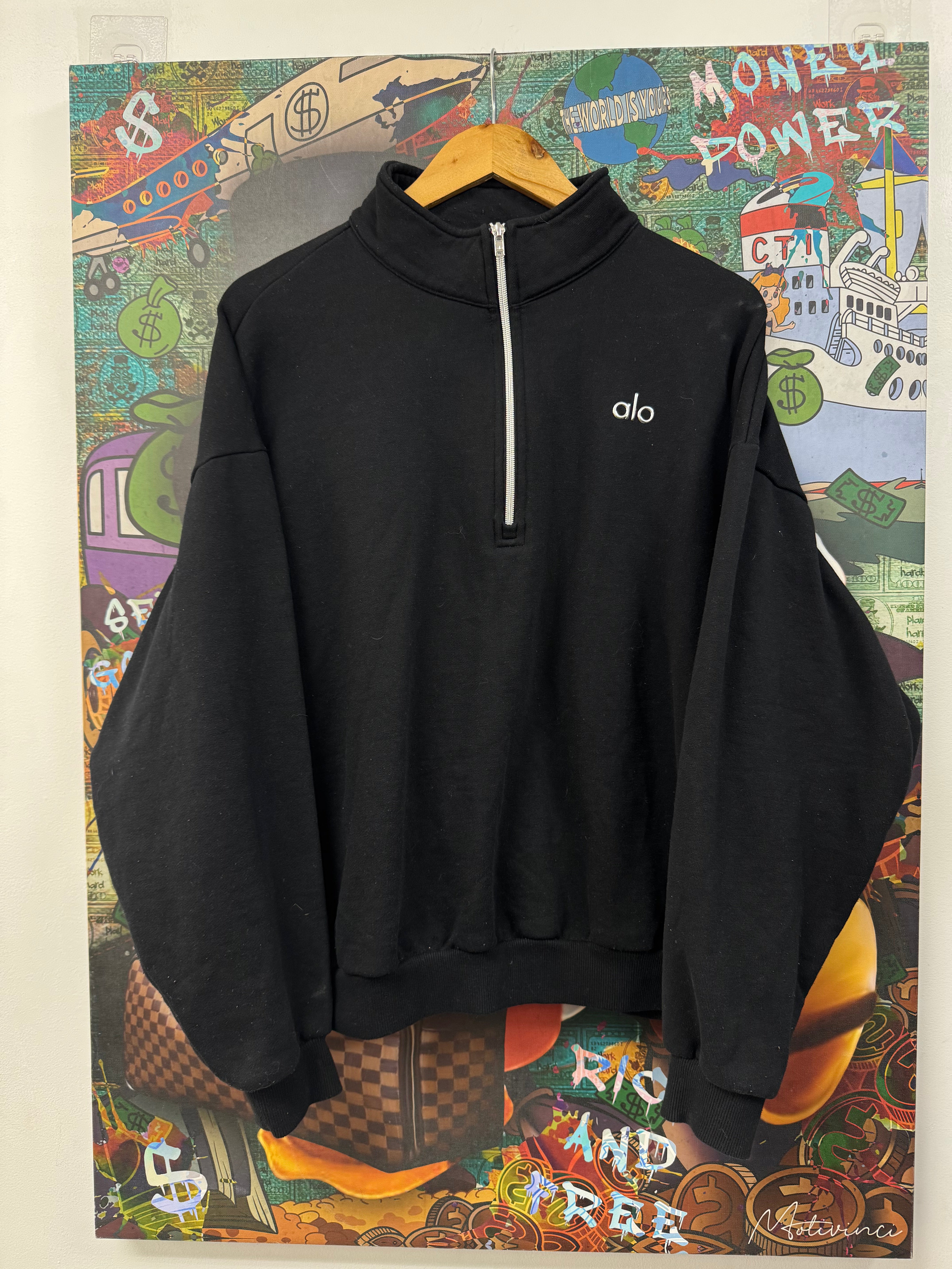 Alo Black Accolade Quarter Zip