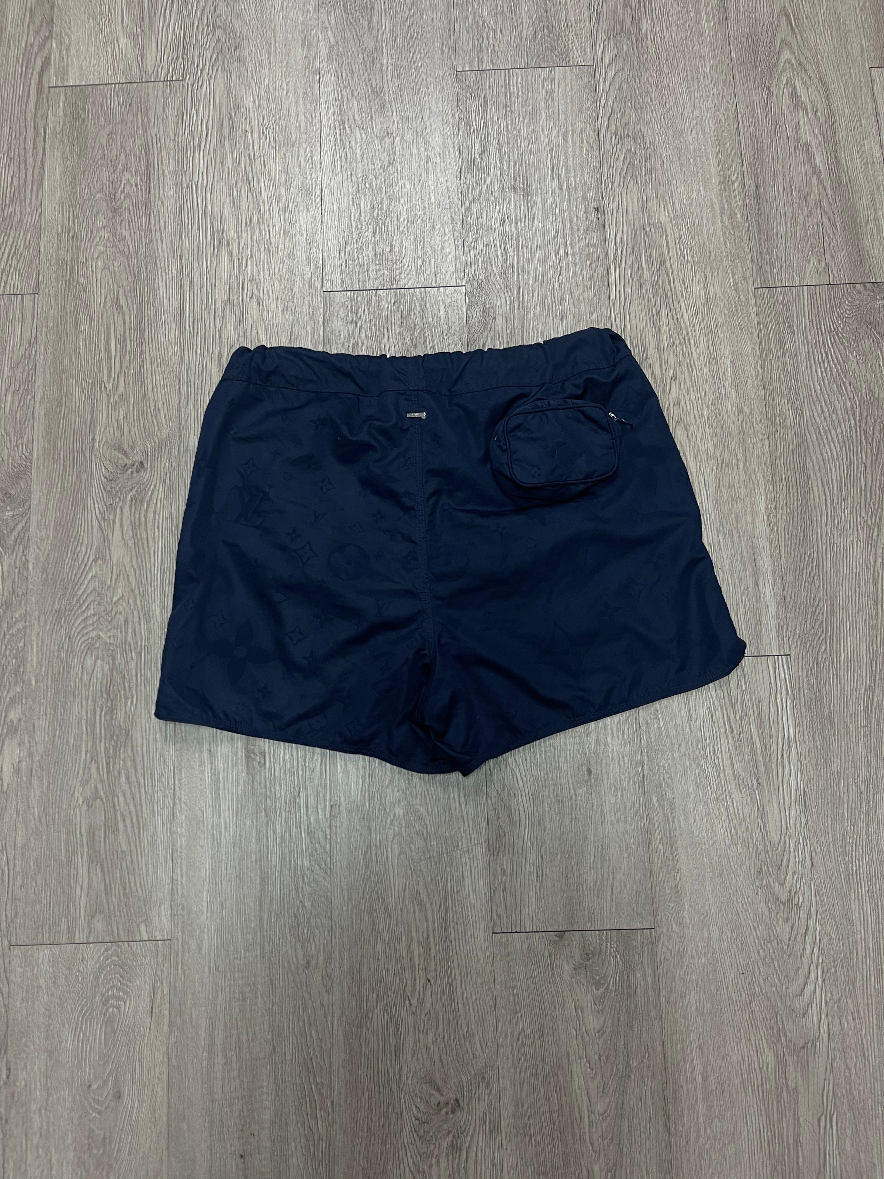 Louis Vuitton Navy Monogram Cargo Pocket Swim Trunks