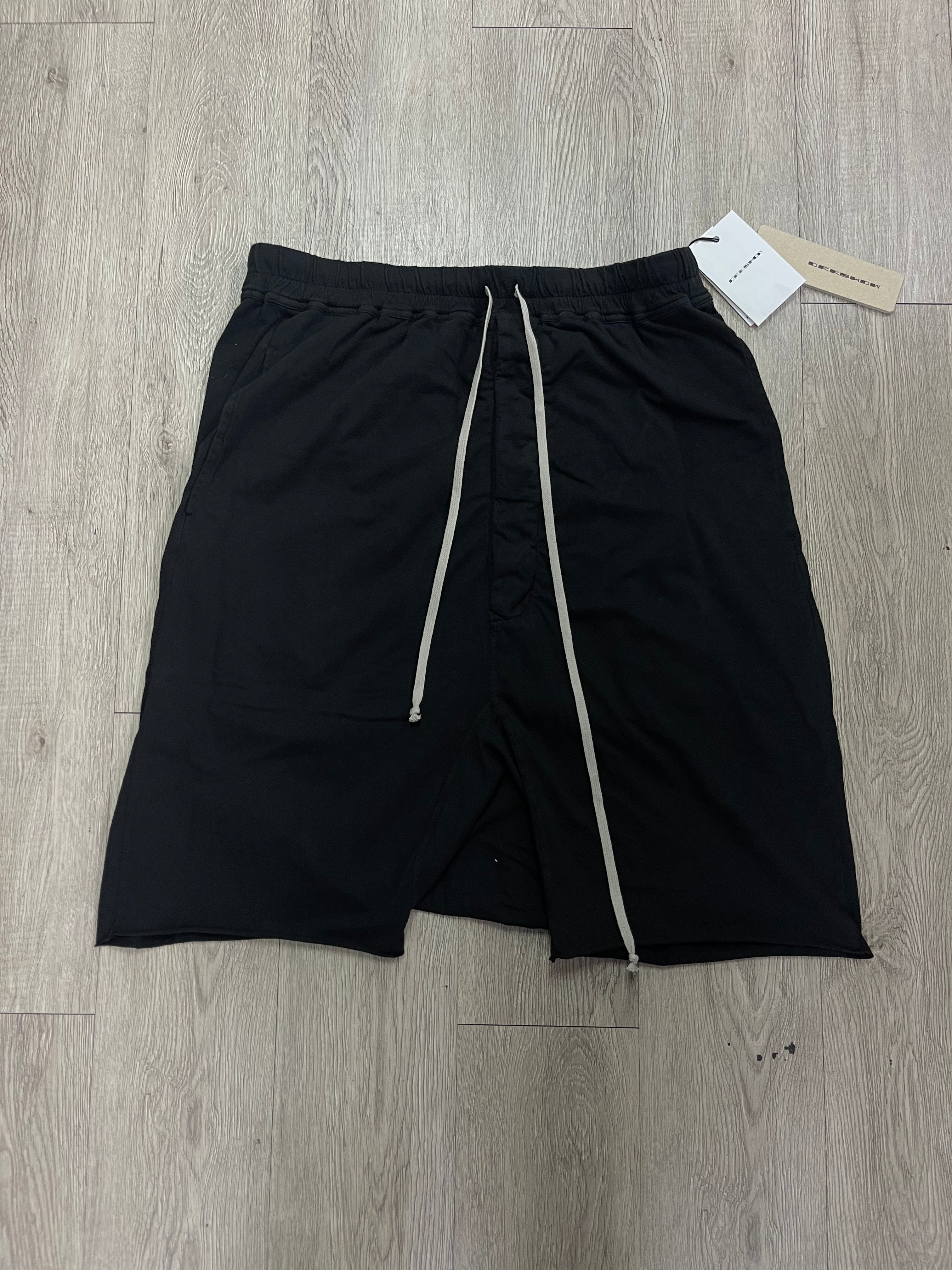 Rick Owens Black Drawstring Pods Shorts