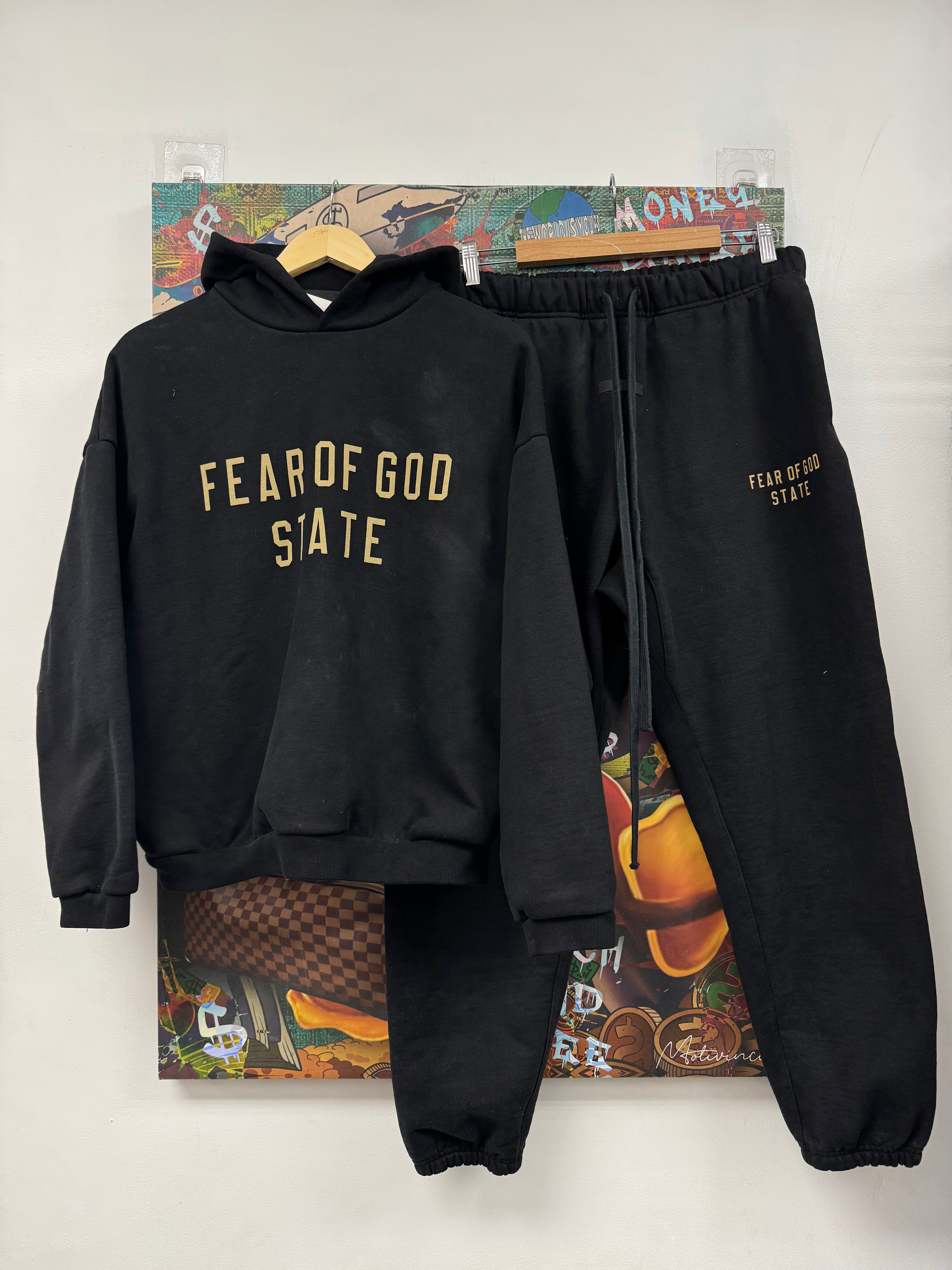 Essentials Black Cream State Sweatsuit