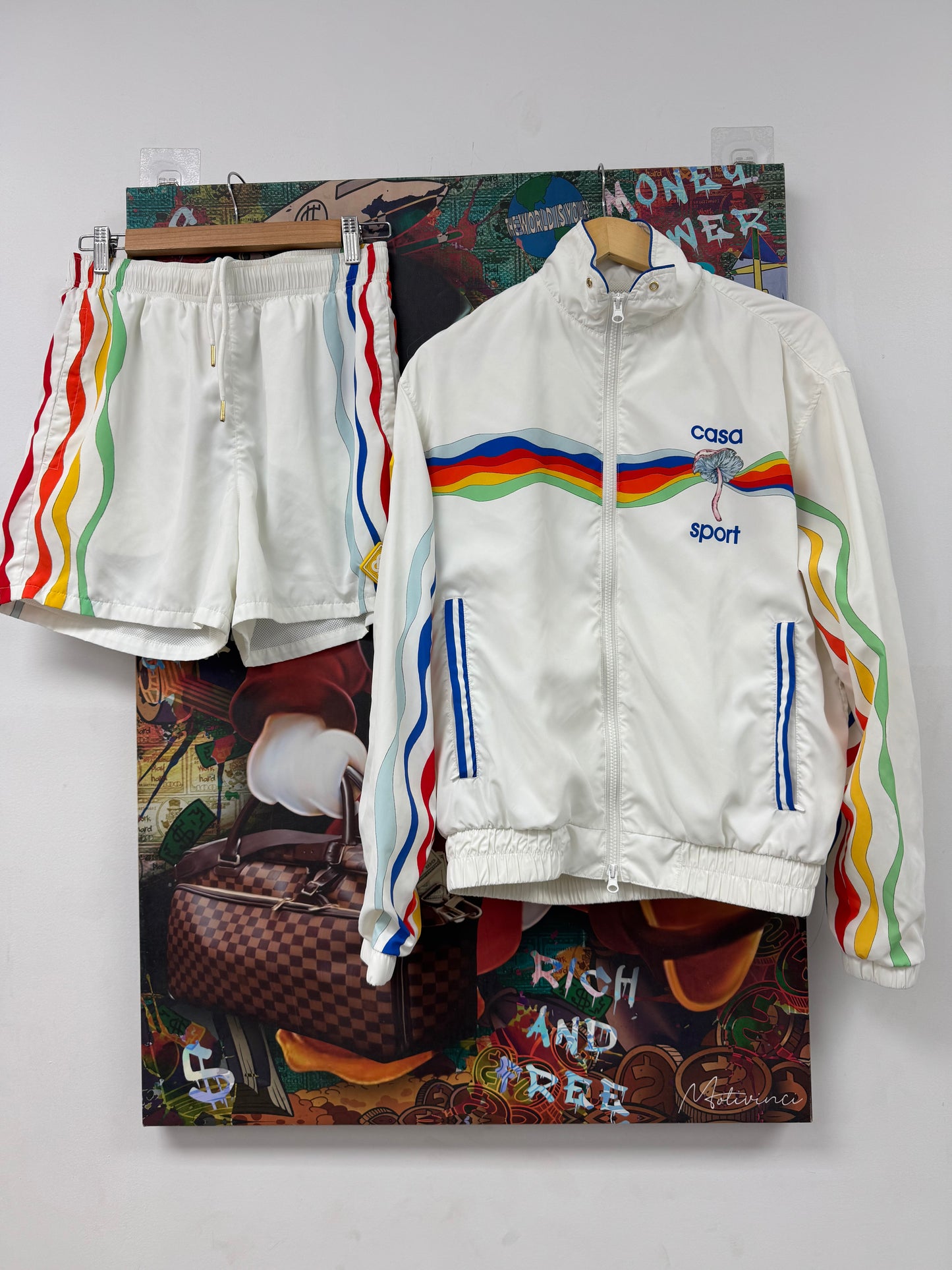 Casablanca Track Shorts Set White Used Small N/A