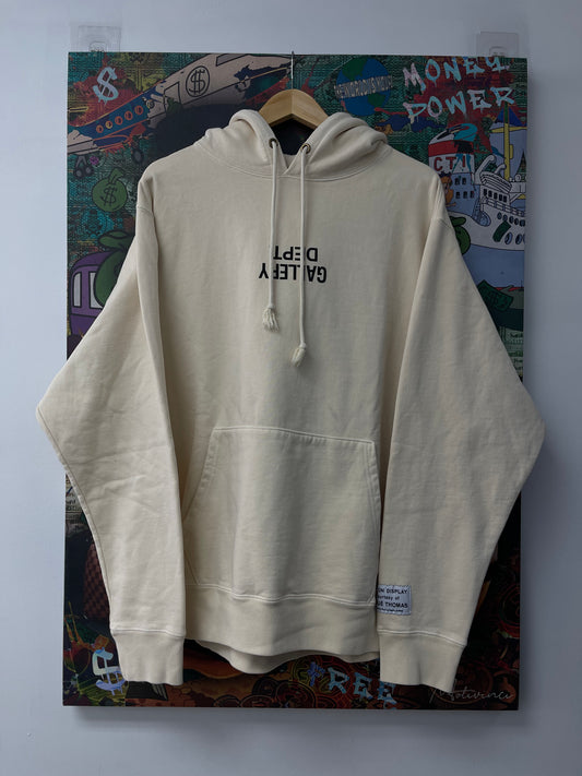 Gallery Dept Cream Black Logo Hoodie  New With Tags