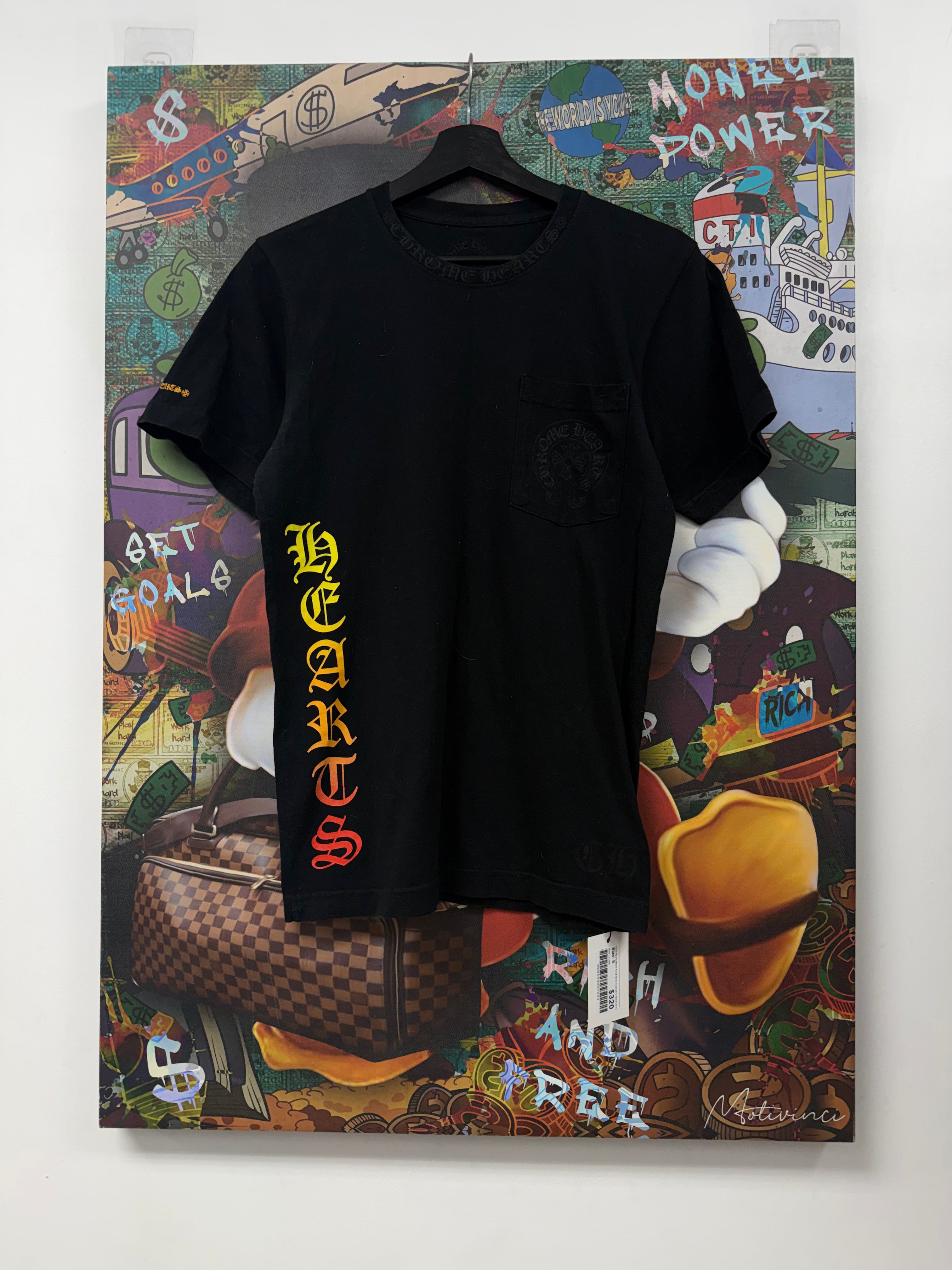 Chrome Hearts Black Tonal Neck Horseshoe Gradient Tee