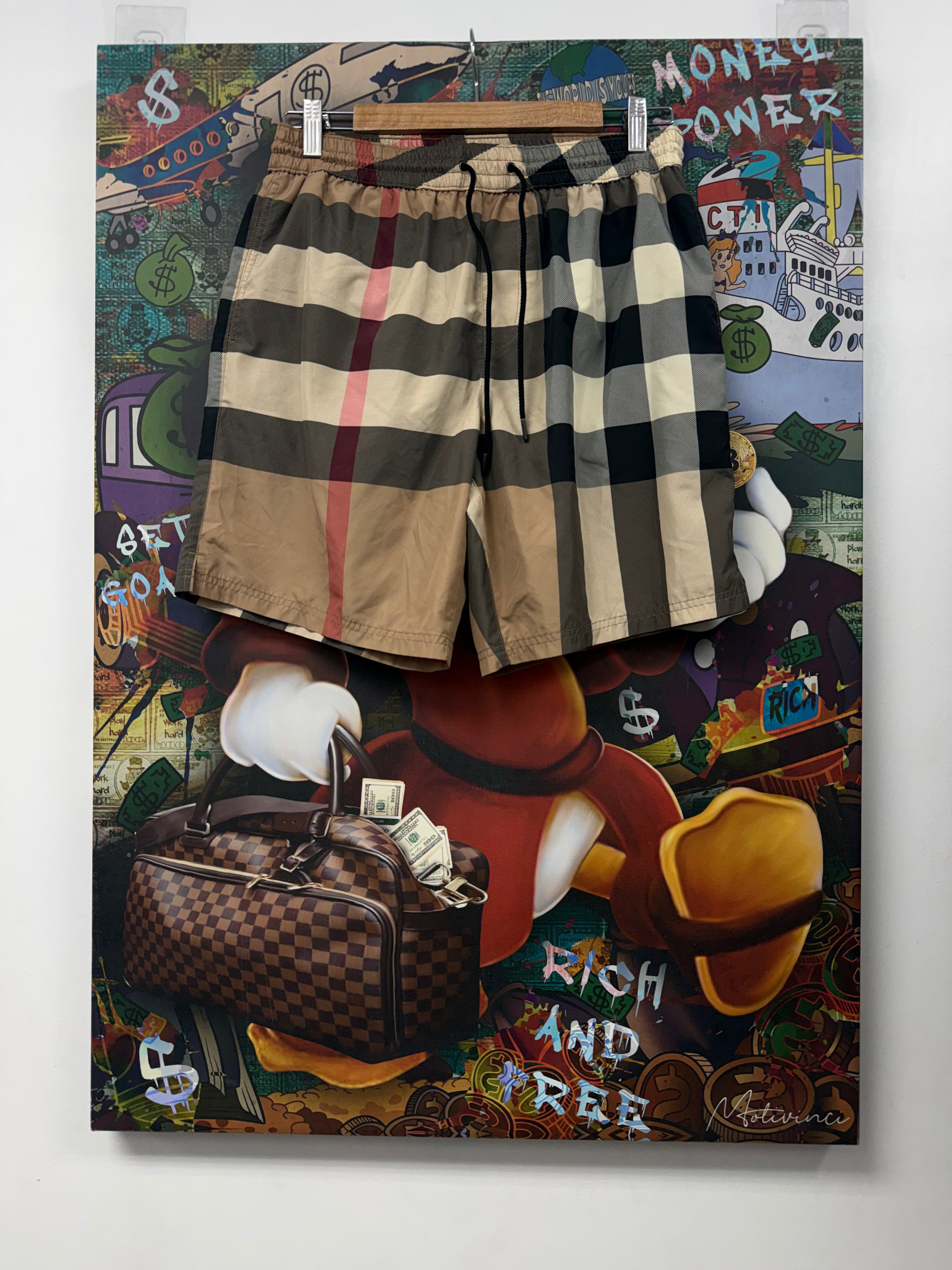 Burberry Brown Plaid Swim Trunks