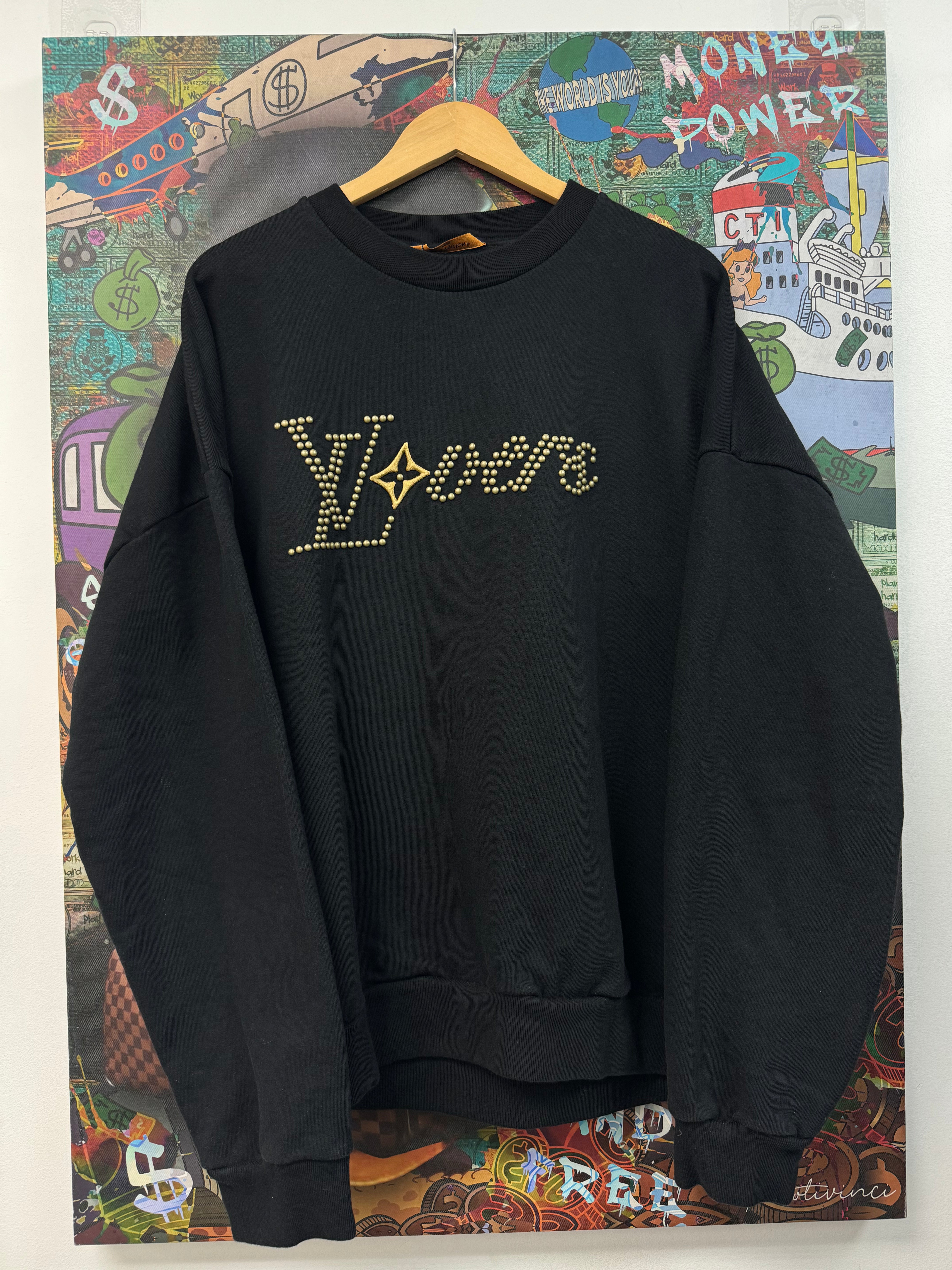 Louis Vuitton Black Studded Lover Crewneck