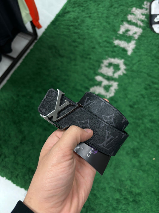 LV Belt Black Silver Buckle  Used 30-32 With Box