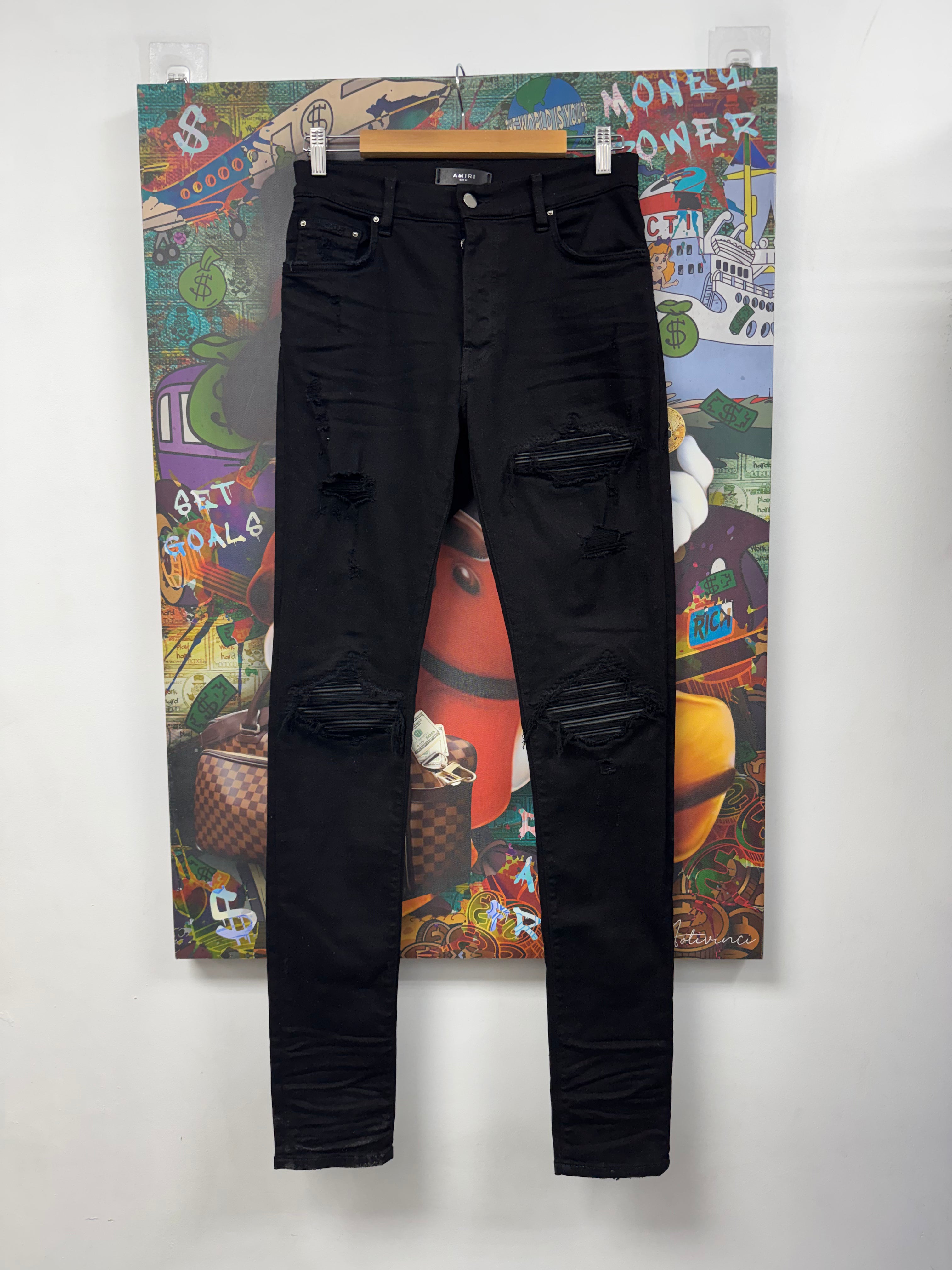 Amiri MX1 Black Black Patch Jeans