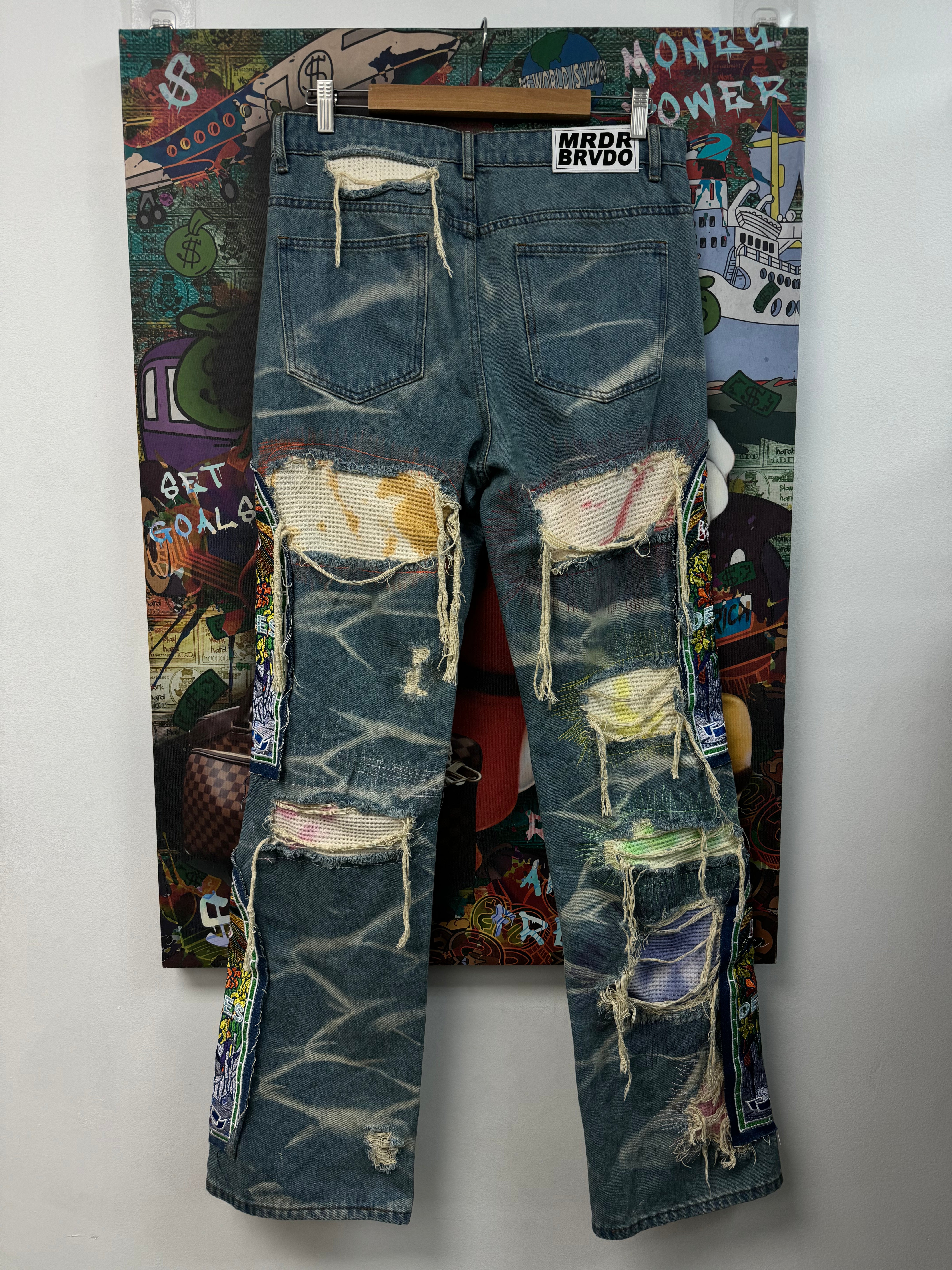 Who Decides War Light Wash Multi Stained Glass Jeans