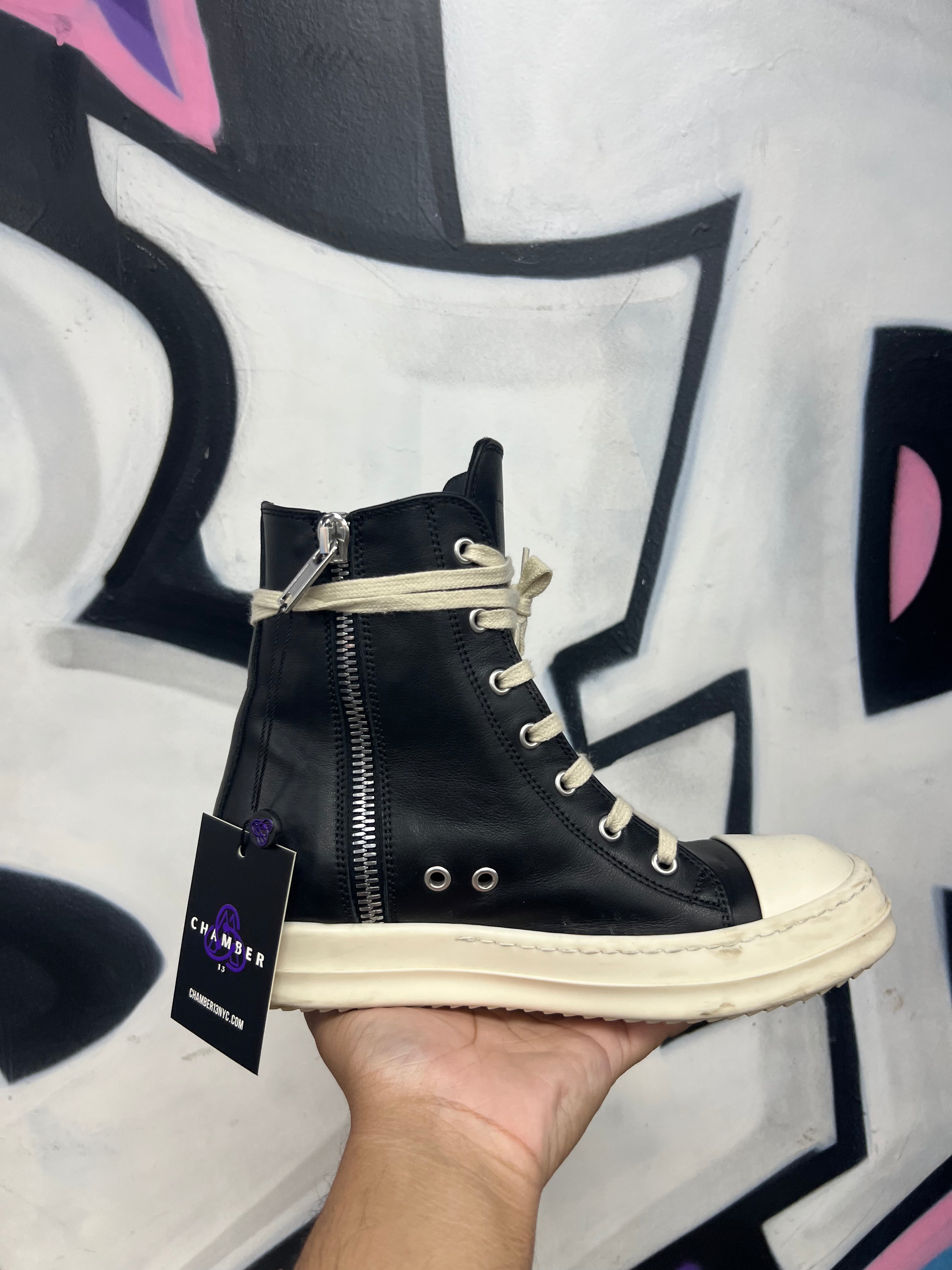 Rick Owens Black Mainline Hi Sneakers