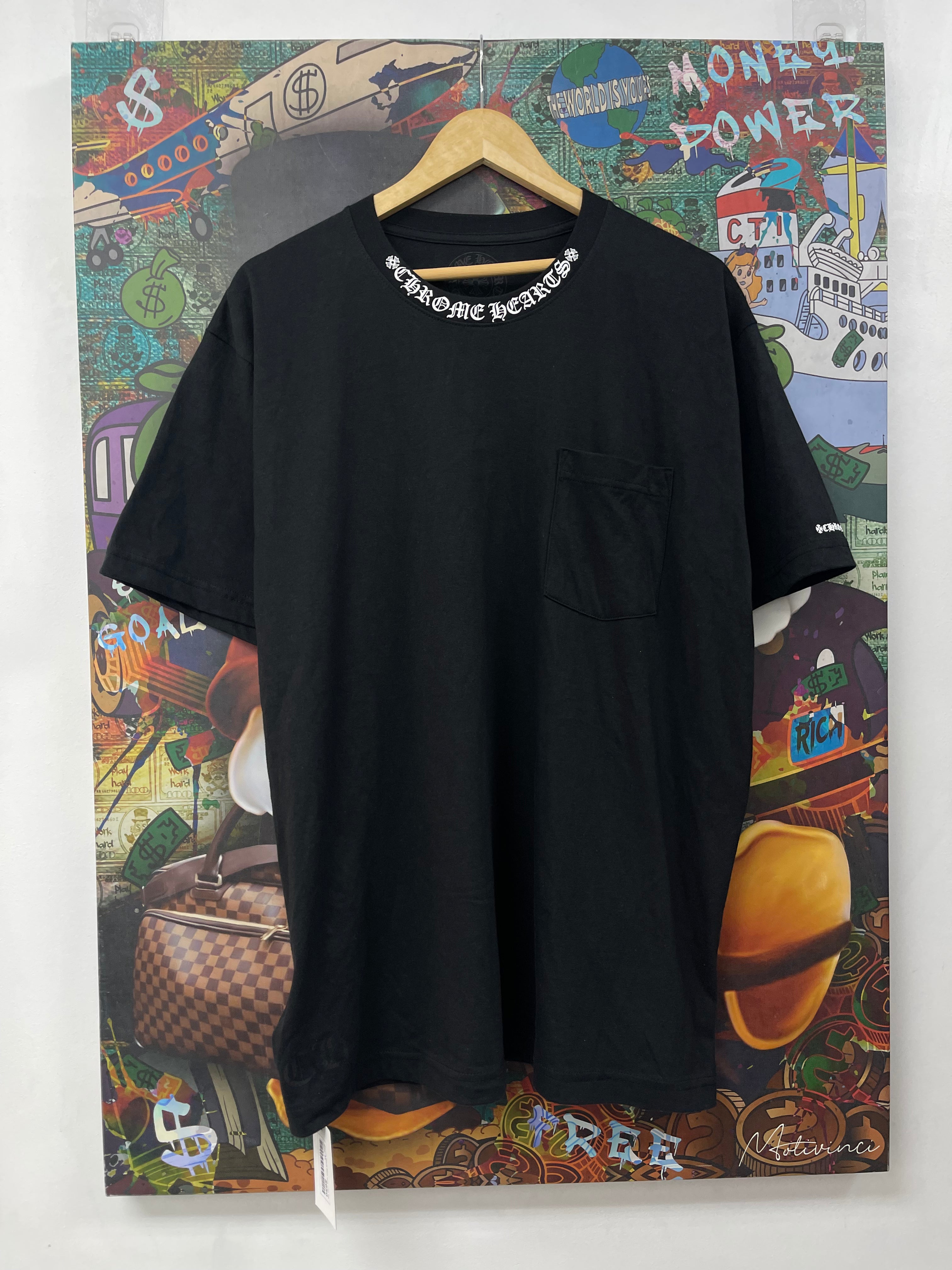 Chrome Hearts Black Neck Logo Tee