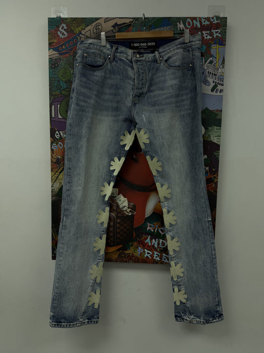 LostSHDWS Lightwash Denim Bone Logo Pant