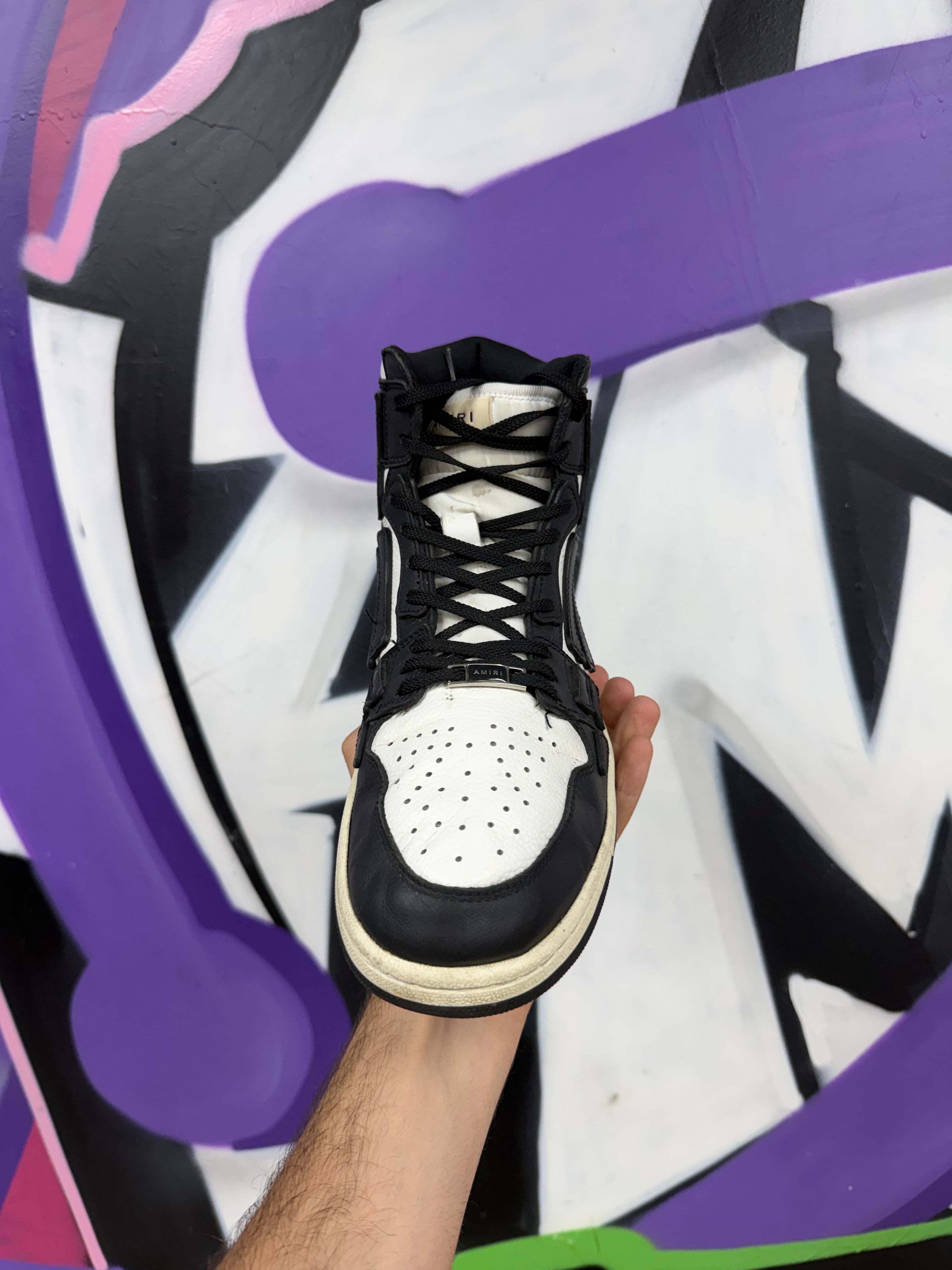 Amiri Black White Skel Top High Sneakers