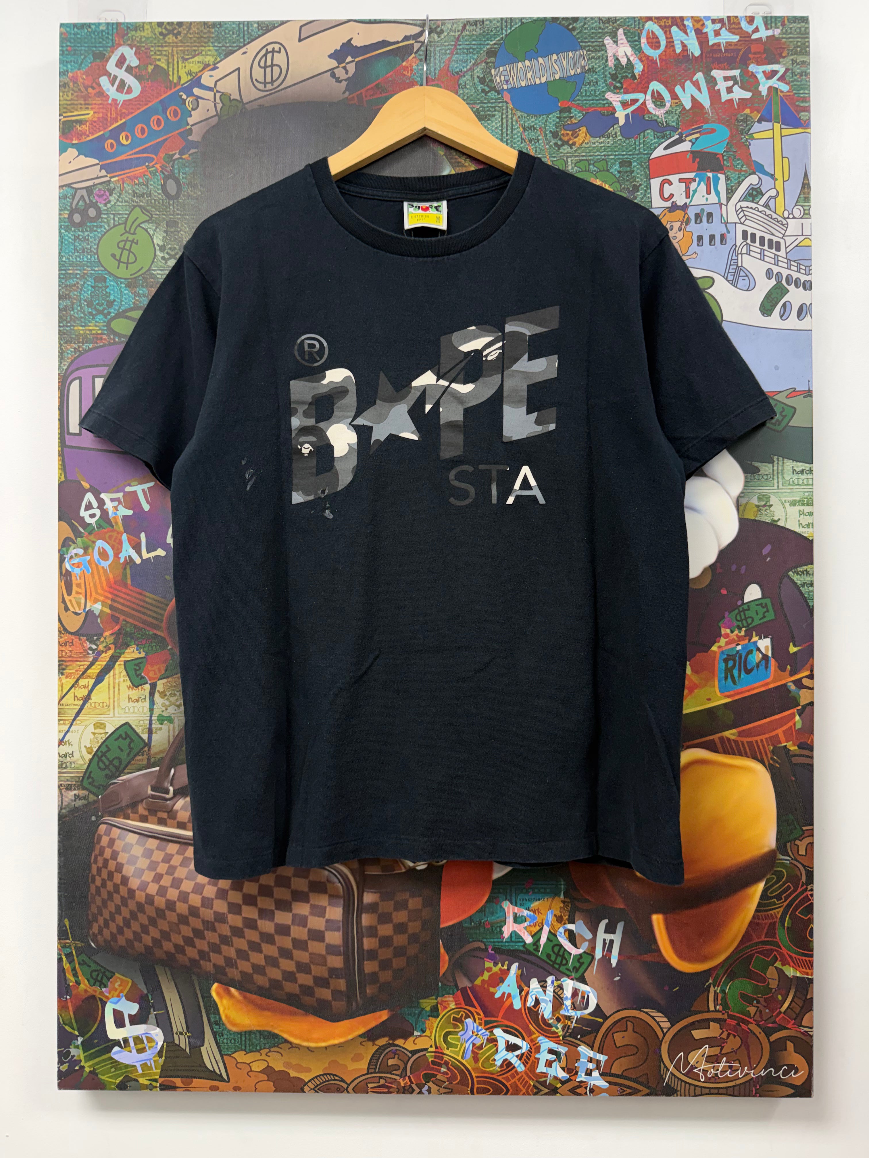 BAPE Faded Black Grey Camo Tee