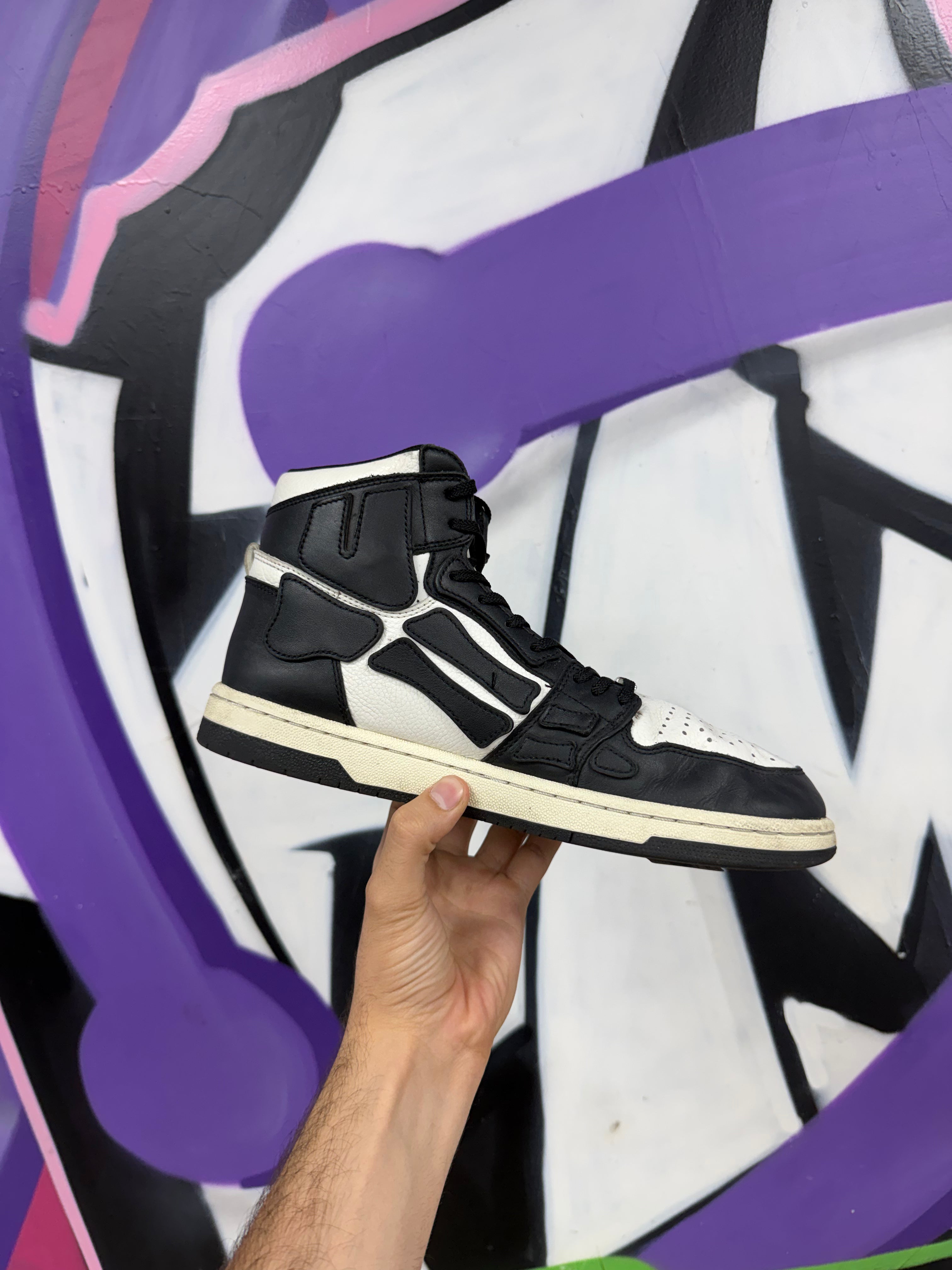 Amiri Black White Skel Top High Sneakers