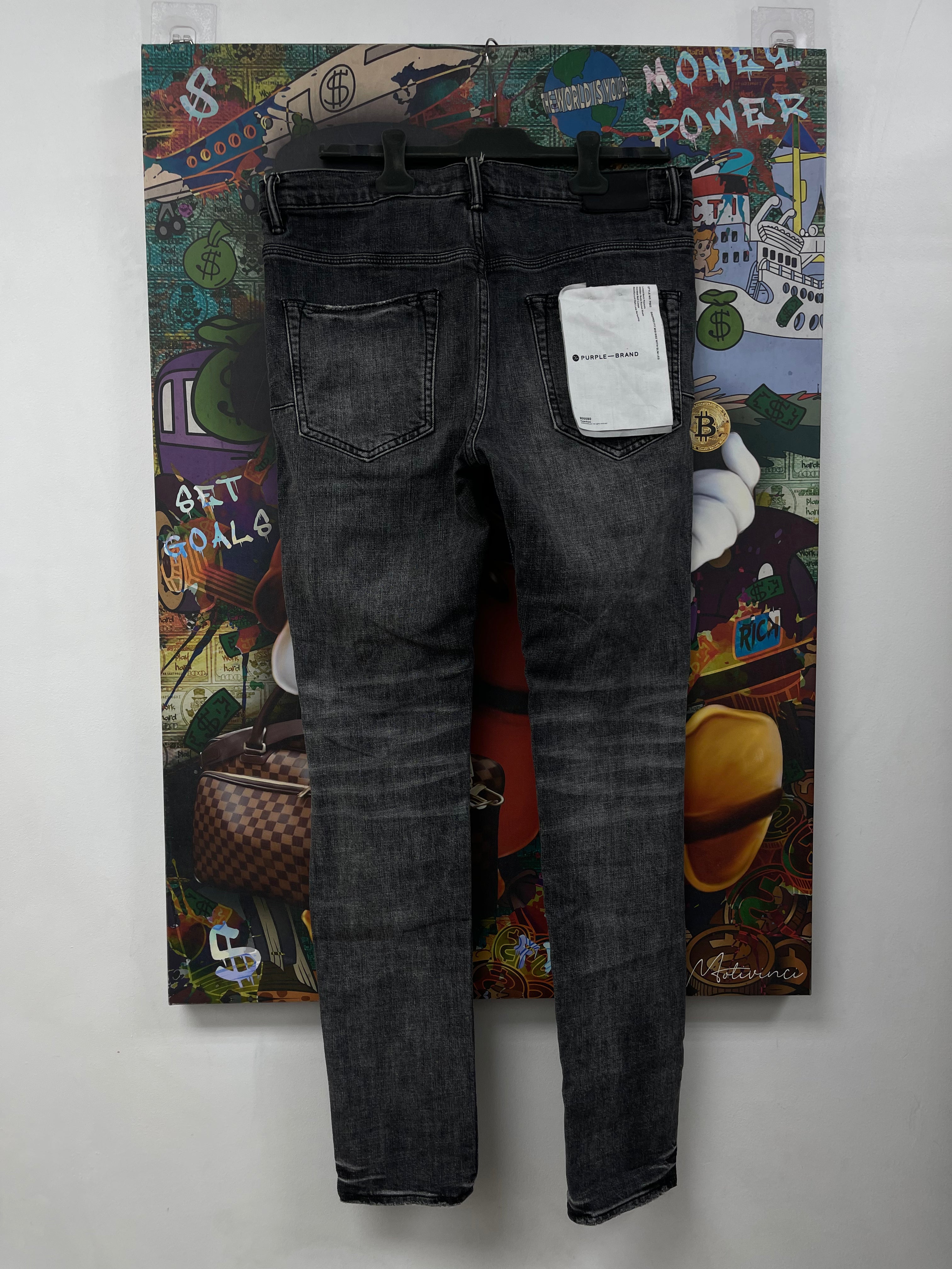 Purple Brand Grey Wash Knee Blowout Jeans