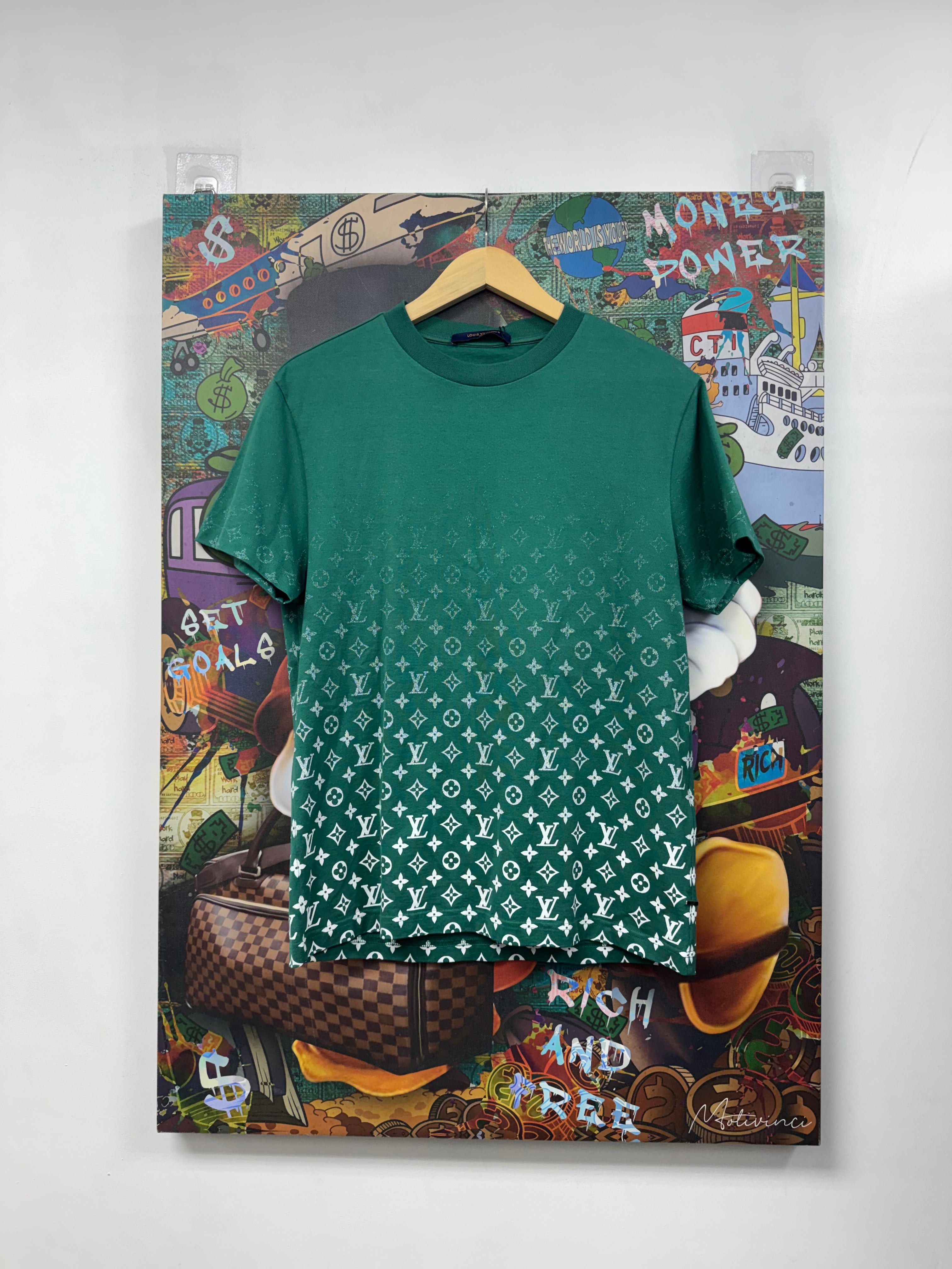 Louis Vuitton Green White Monogram Tee