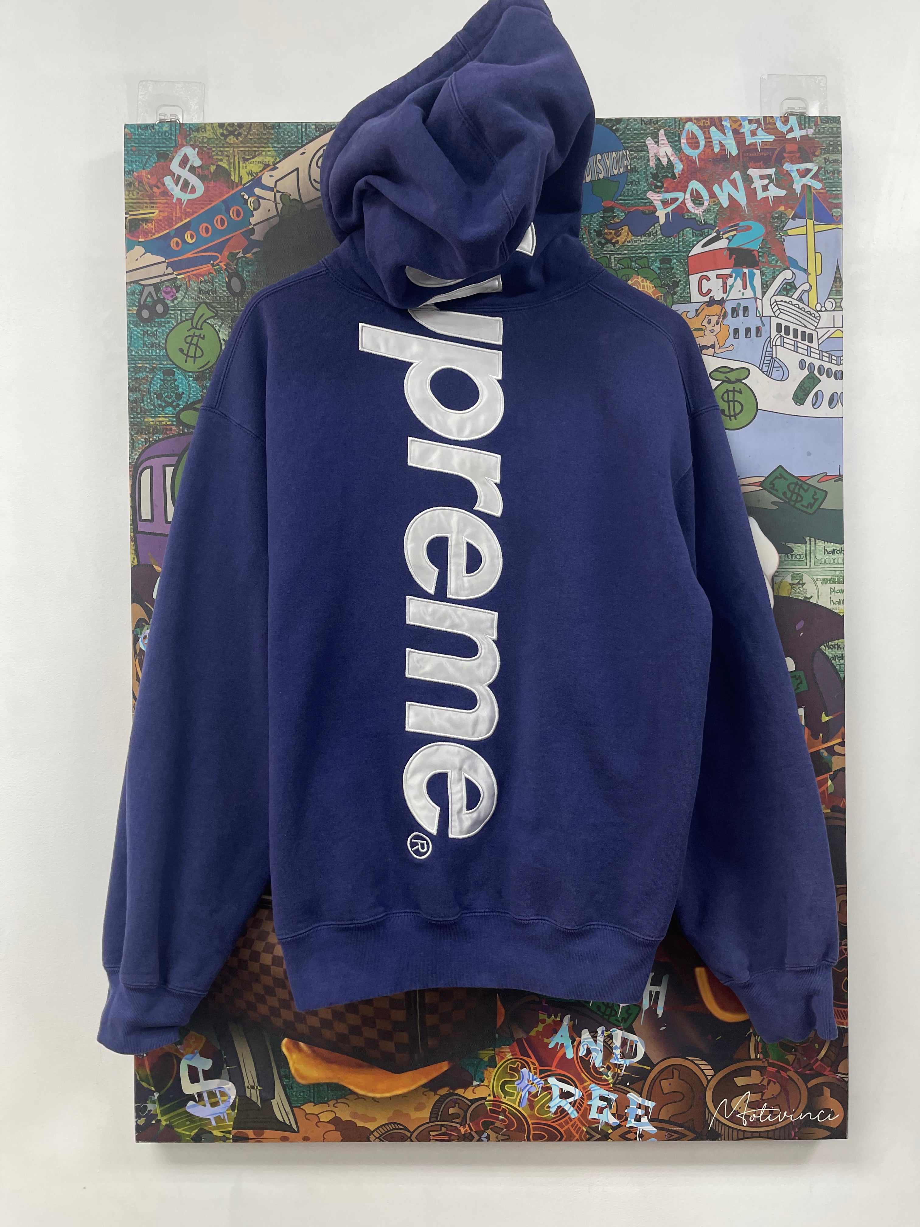 Supreme Violet Satin Logo Hoodie
