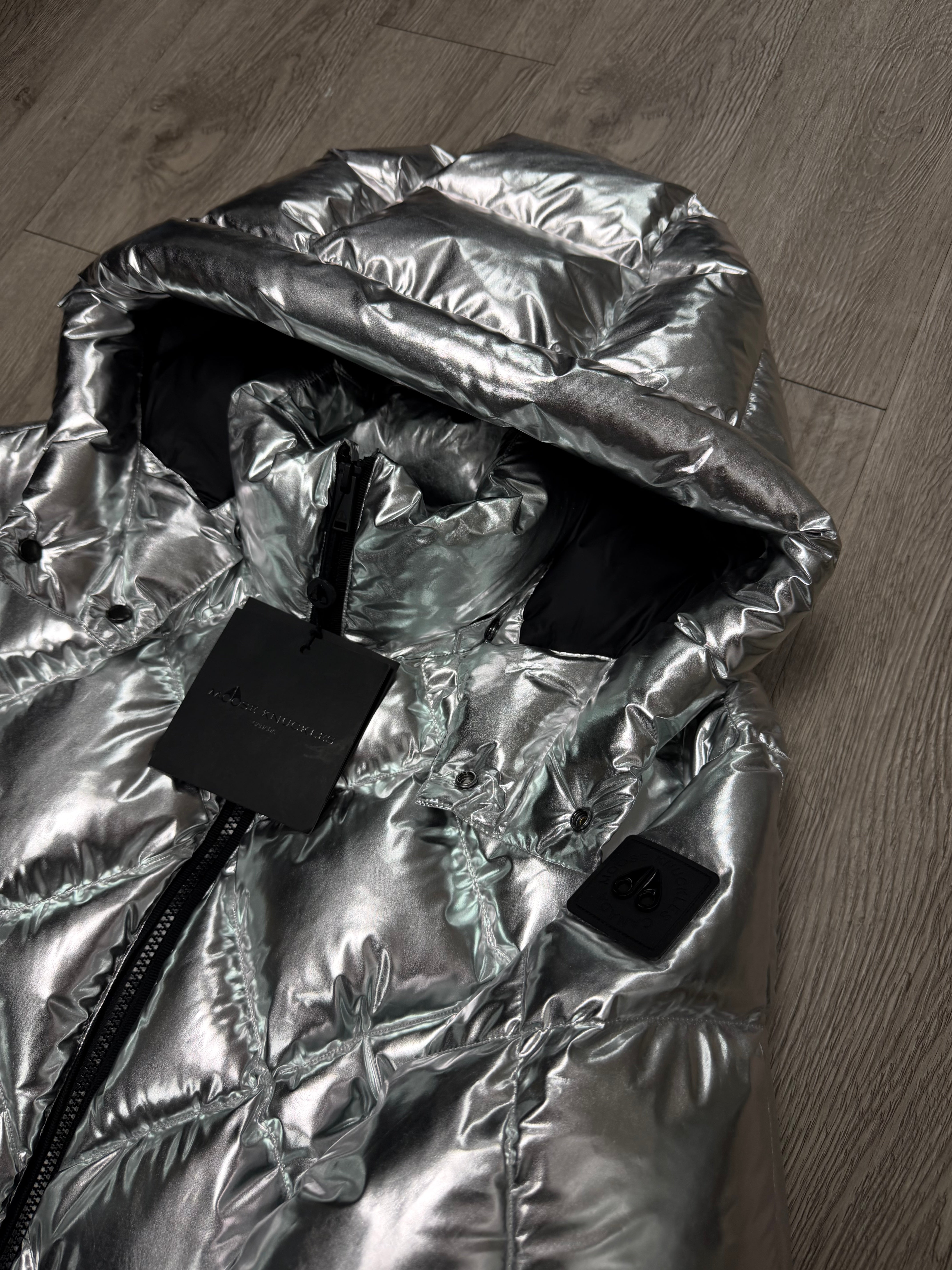 Moose Knuckles Women’s Silver Puffer Jacket