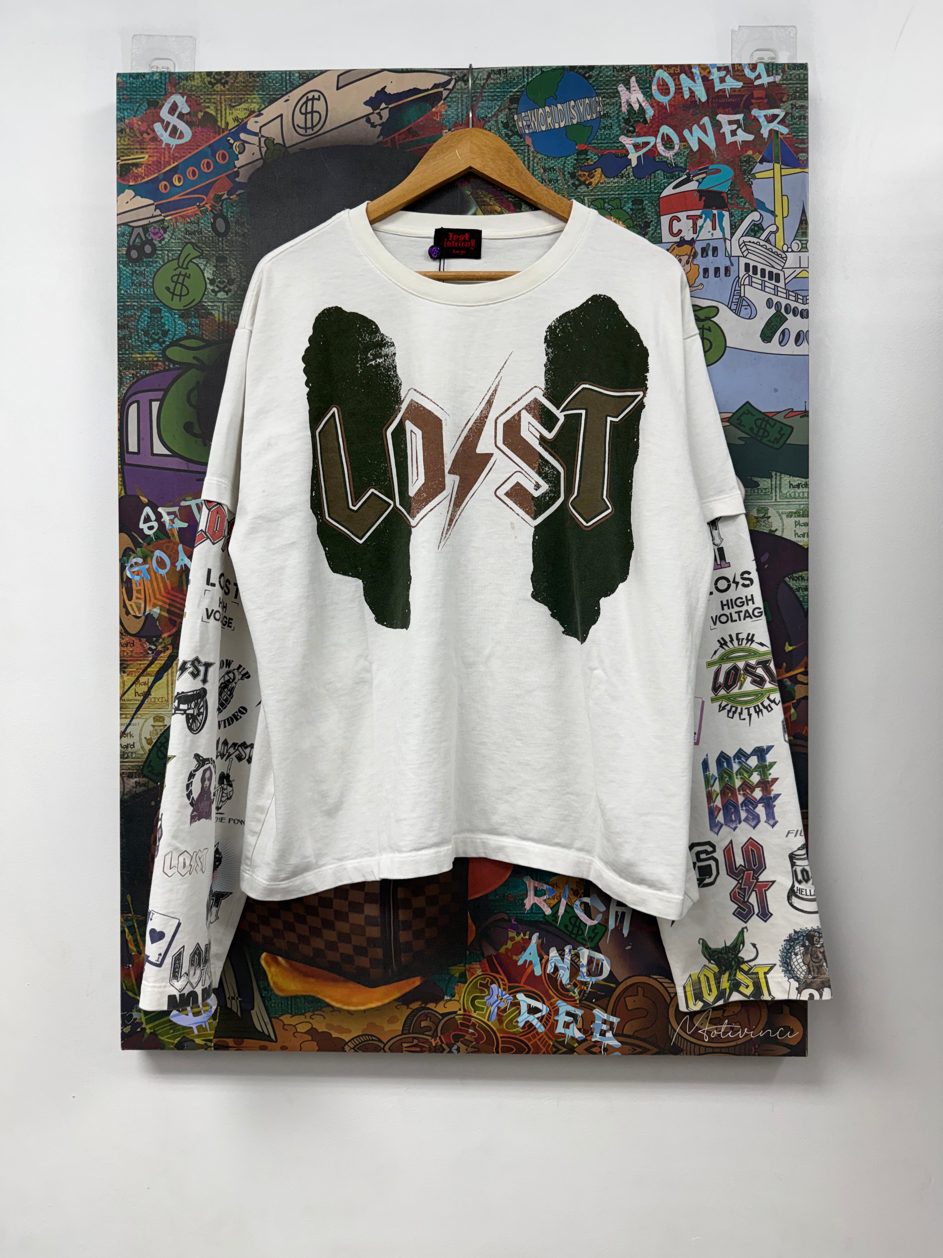 Lost Intricacy White Multi Logo Long Sleeve