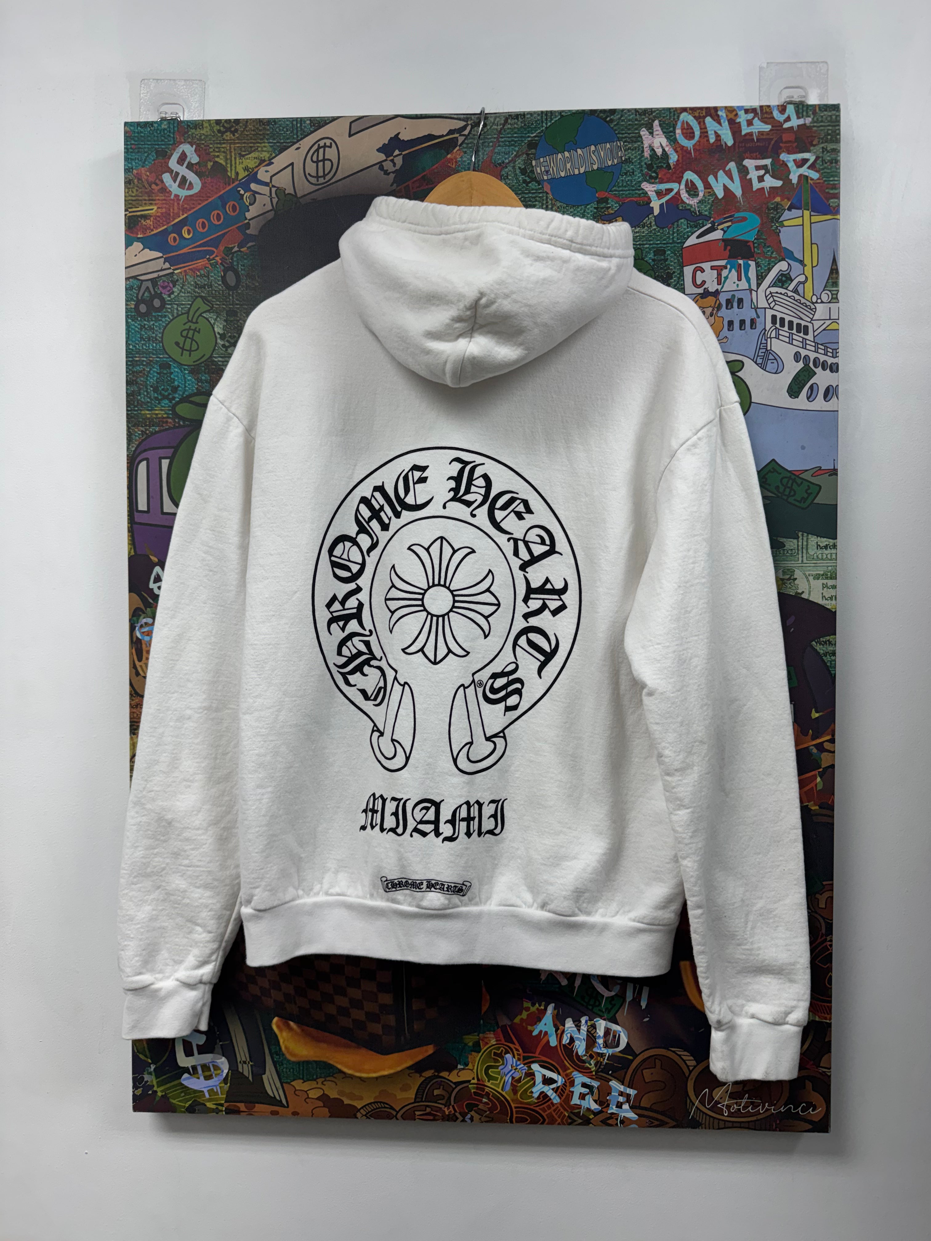 Chrome Hearts White Miami Horseshoe Hoodie