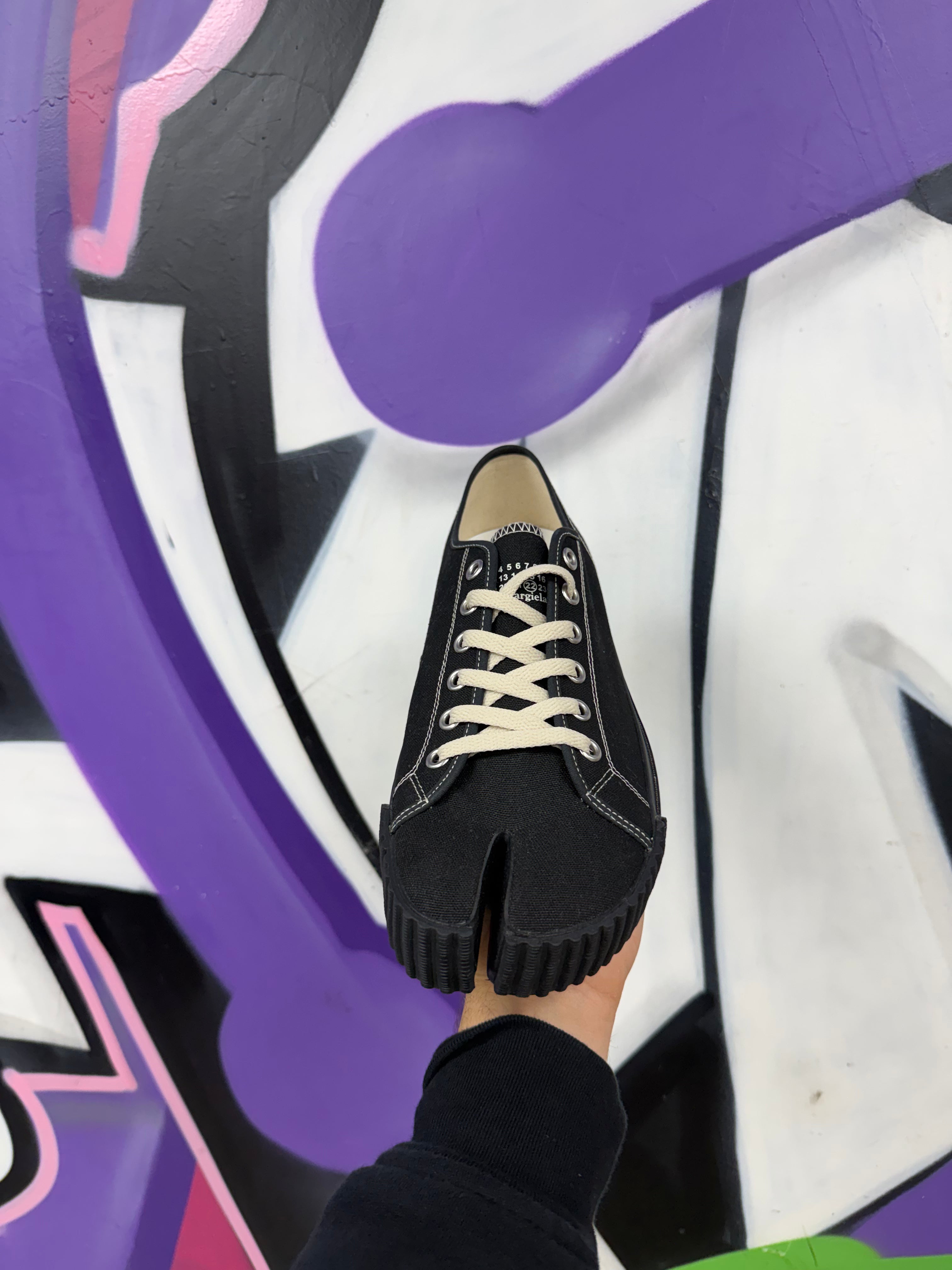 Maison Margiela Black Rubberized Tabi Low Sneakers