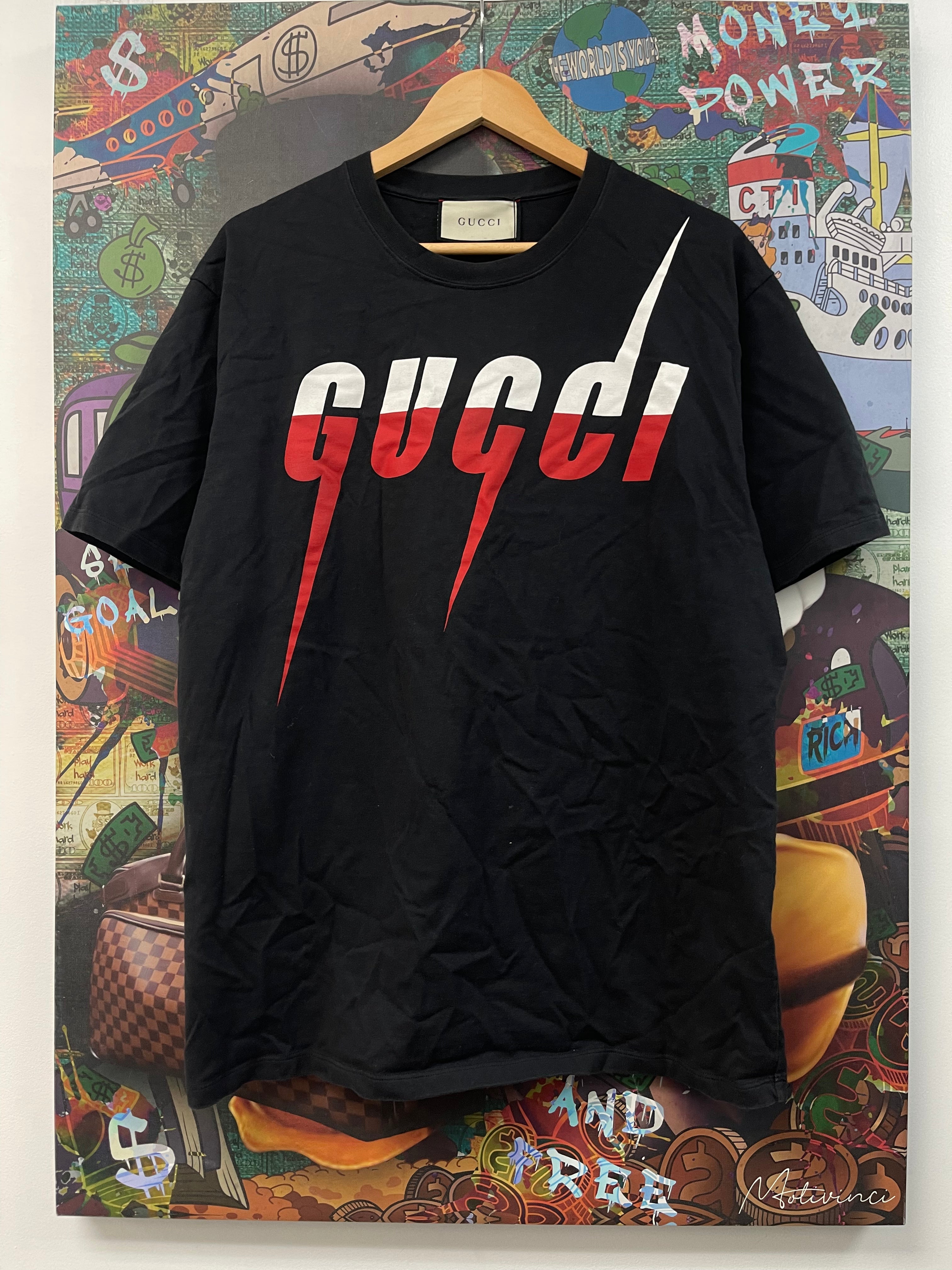 Gucci Black Red White Logo Tee