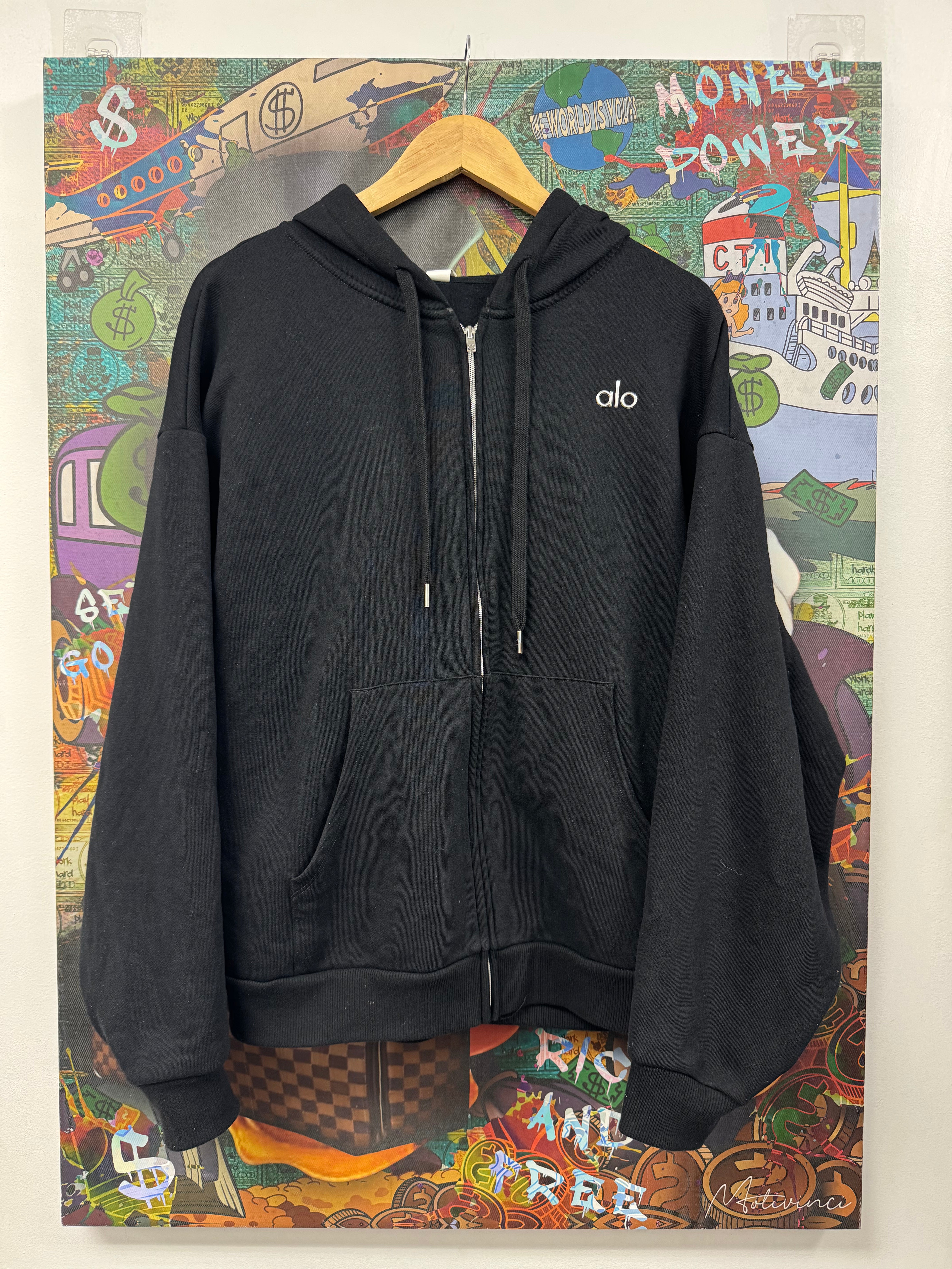 ALO Black Accolade Zip Up