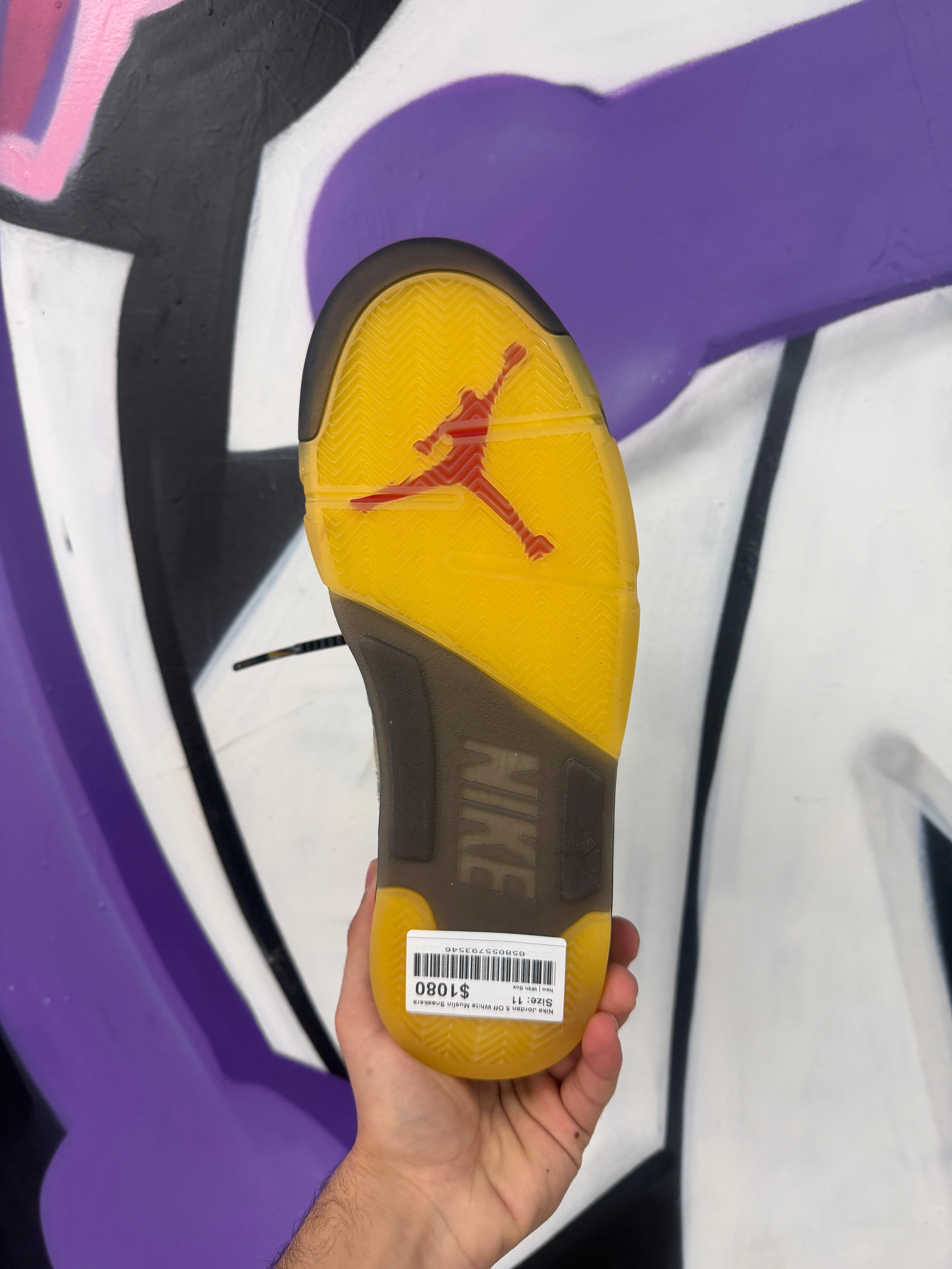 Nike Jordan 5 Off White Muslin Sneakers