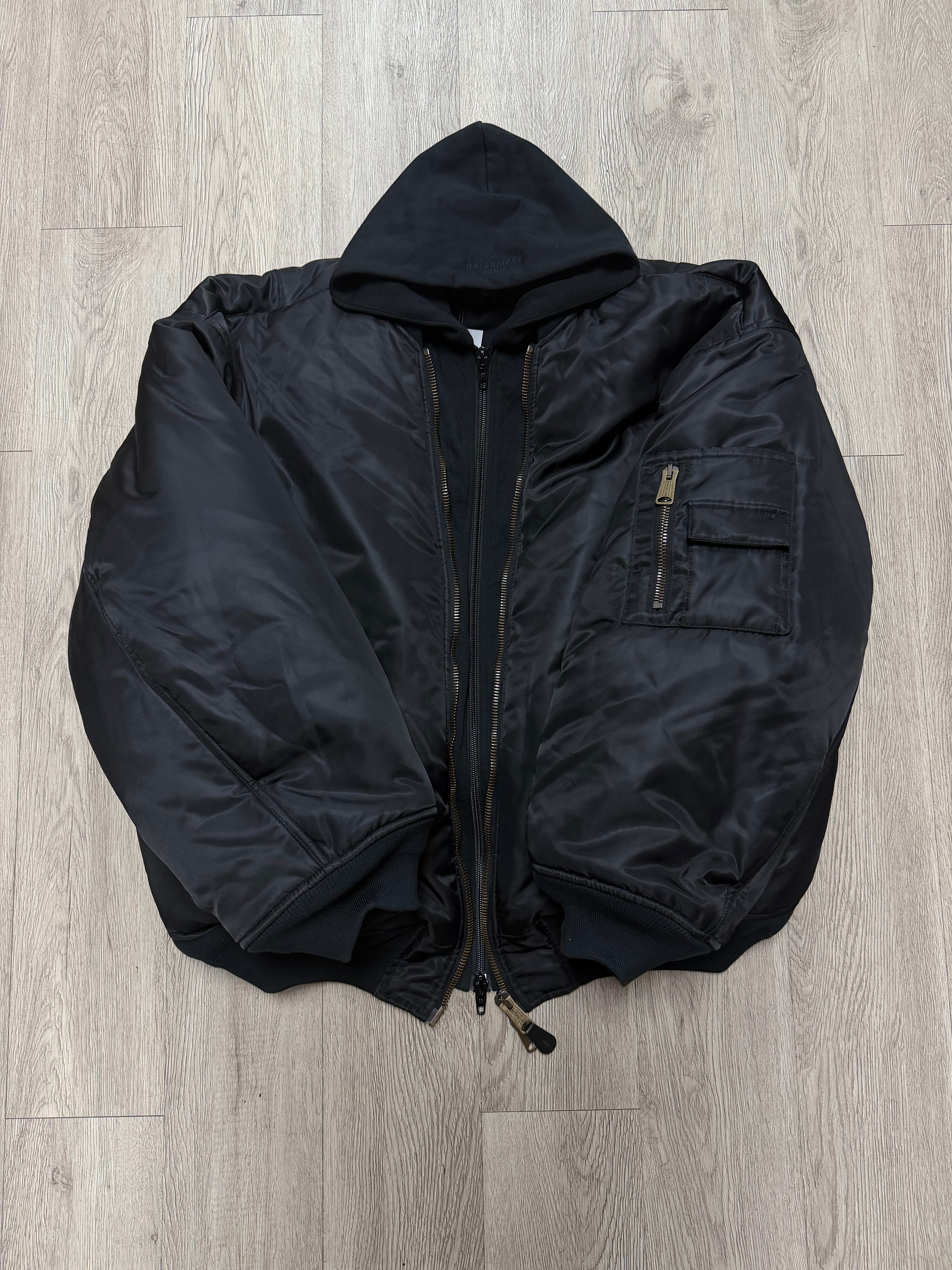 Balenciaga Black All In Hybrid (2) Bomber Jacket