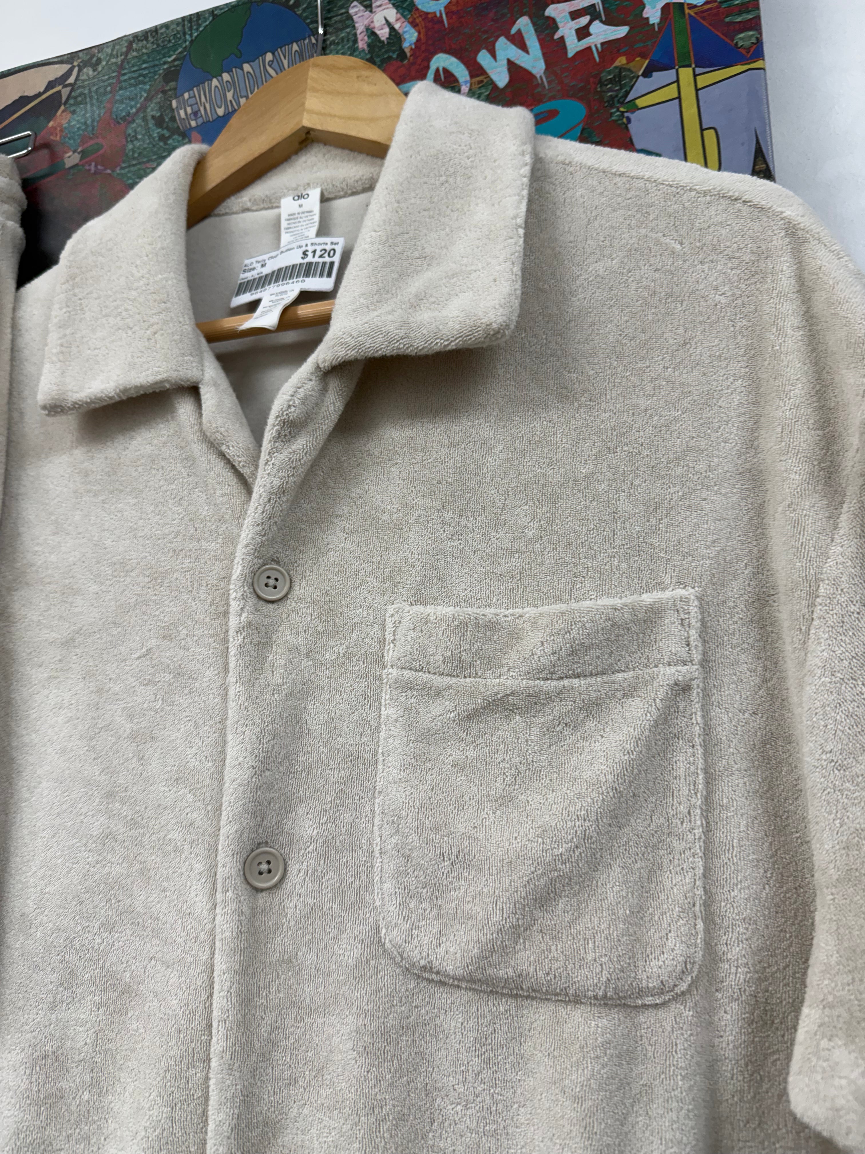 ALO Terry Cloth Button Up & Shorts Set