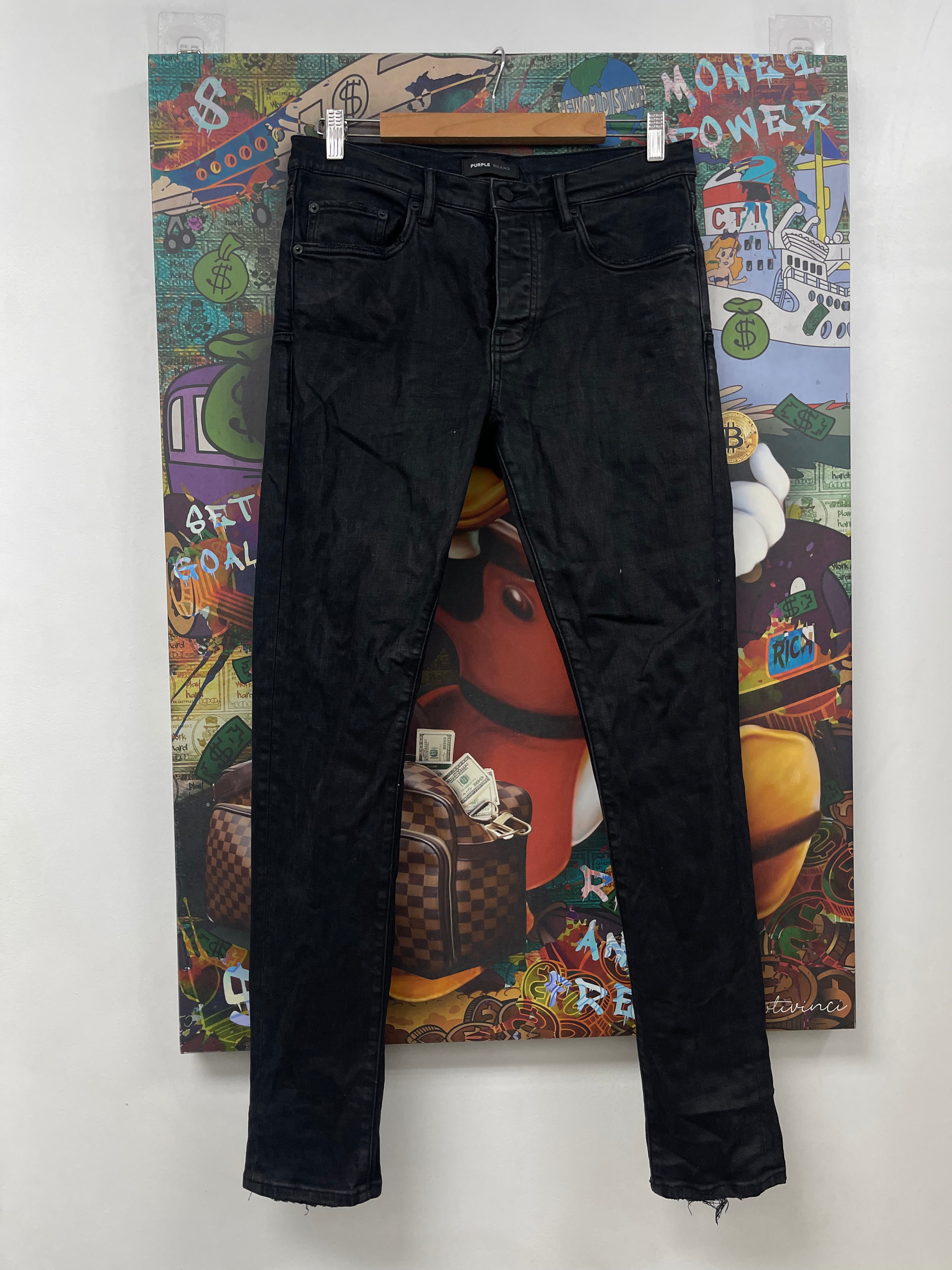 Purple Brand Black Wax Jeans