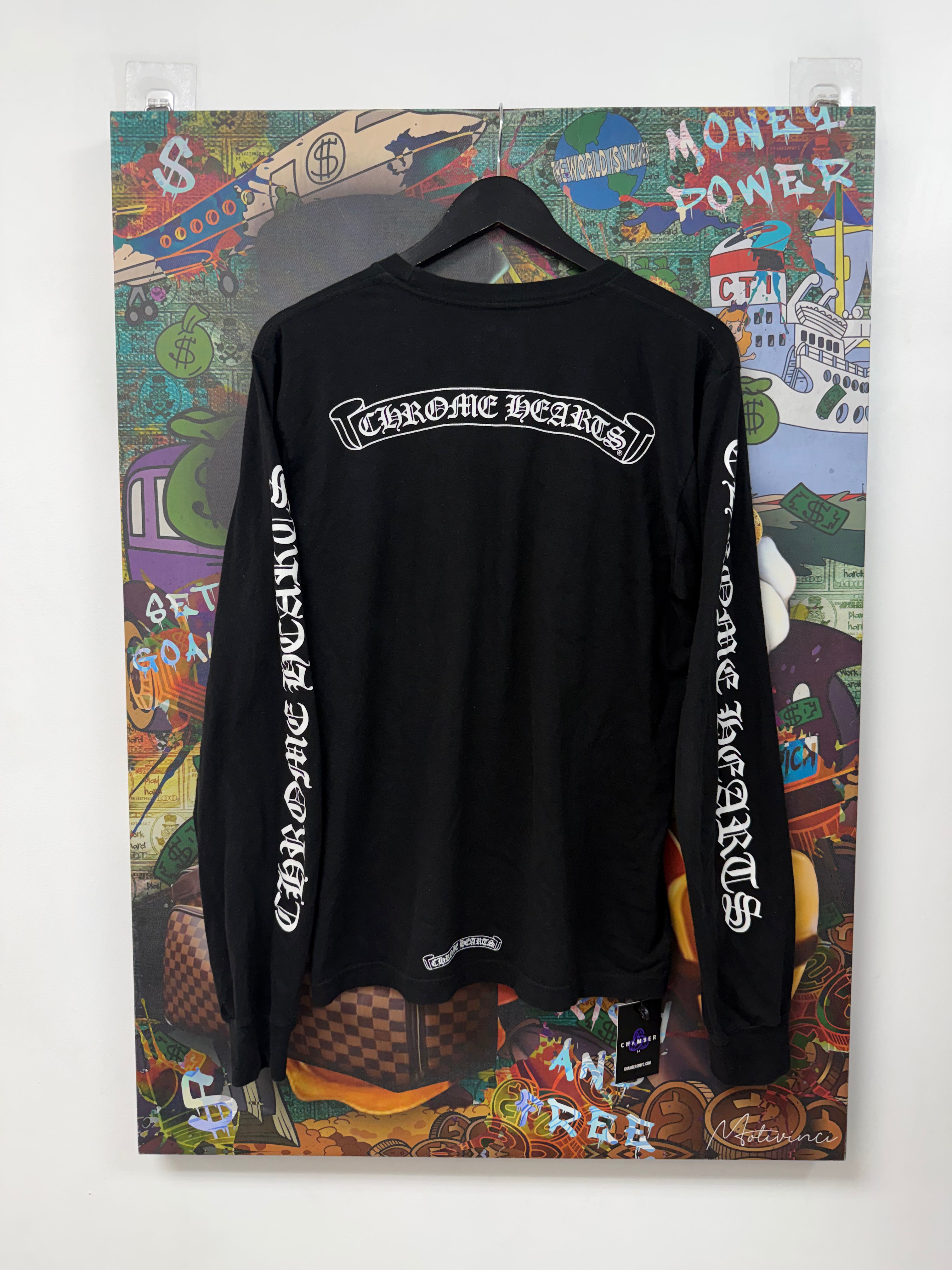 Chrome Hearts Black Scroll Logo Long Sleeve