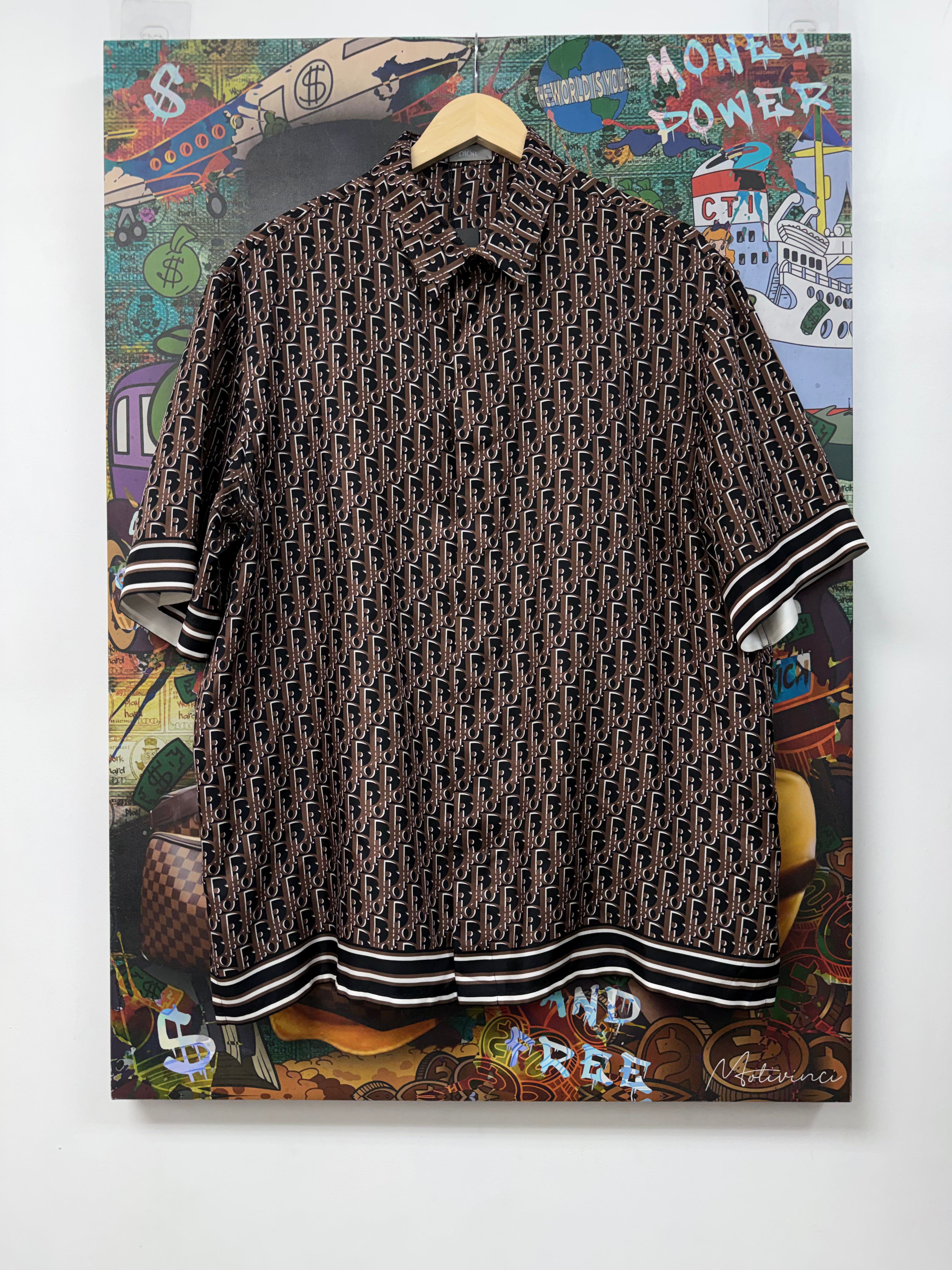 Dior Black Brown Oblique Button Up Shirt