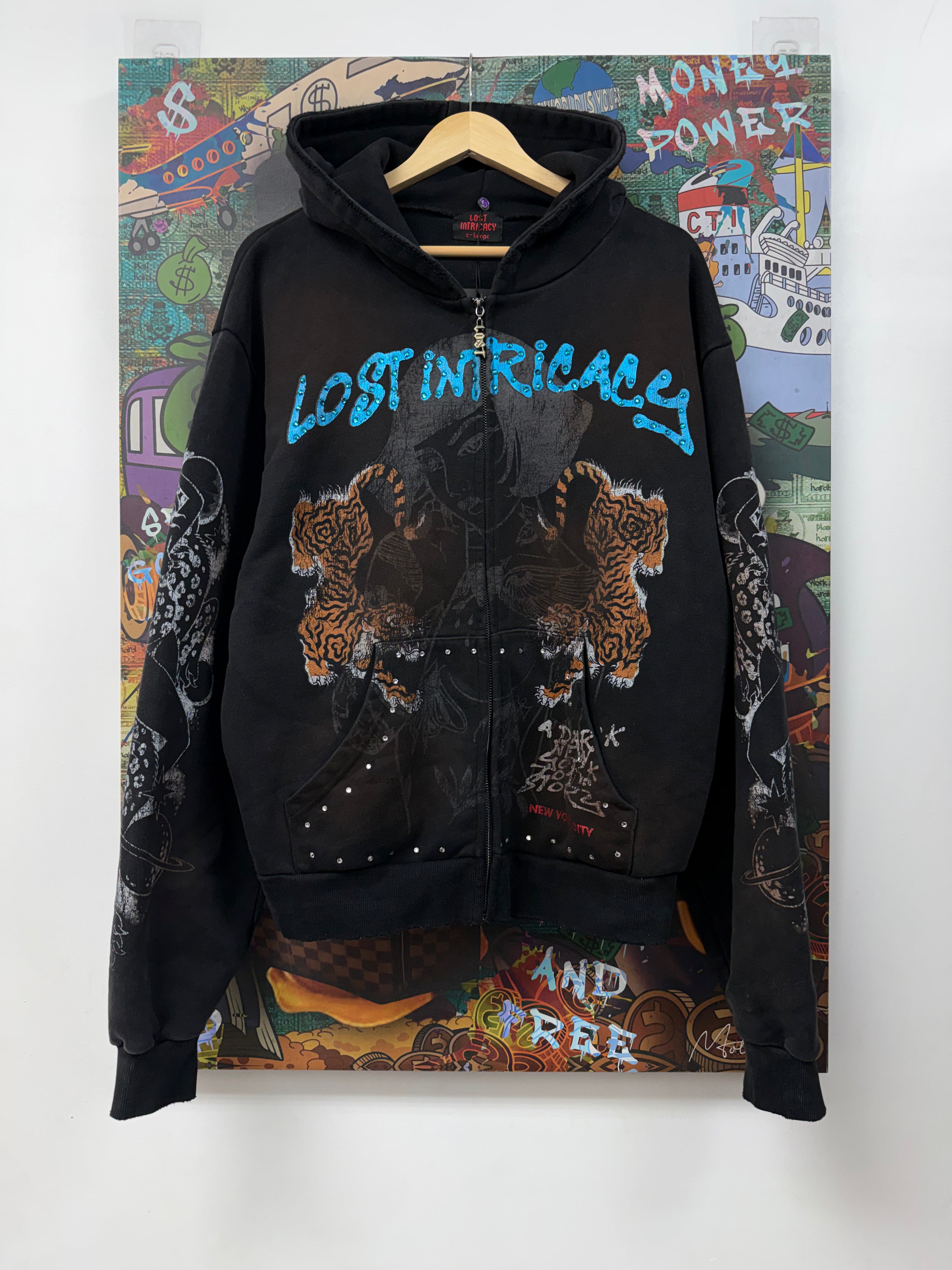 Lost Intricacy Brown Tiger Zip Up