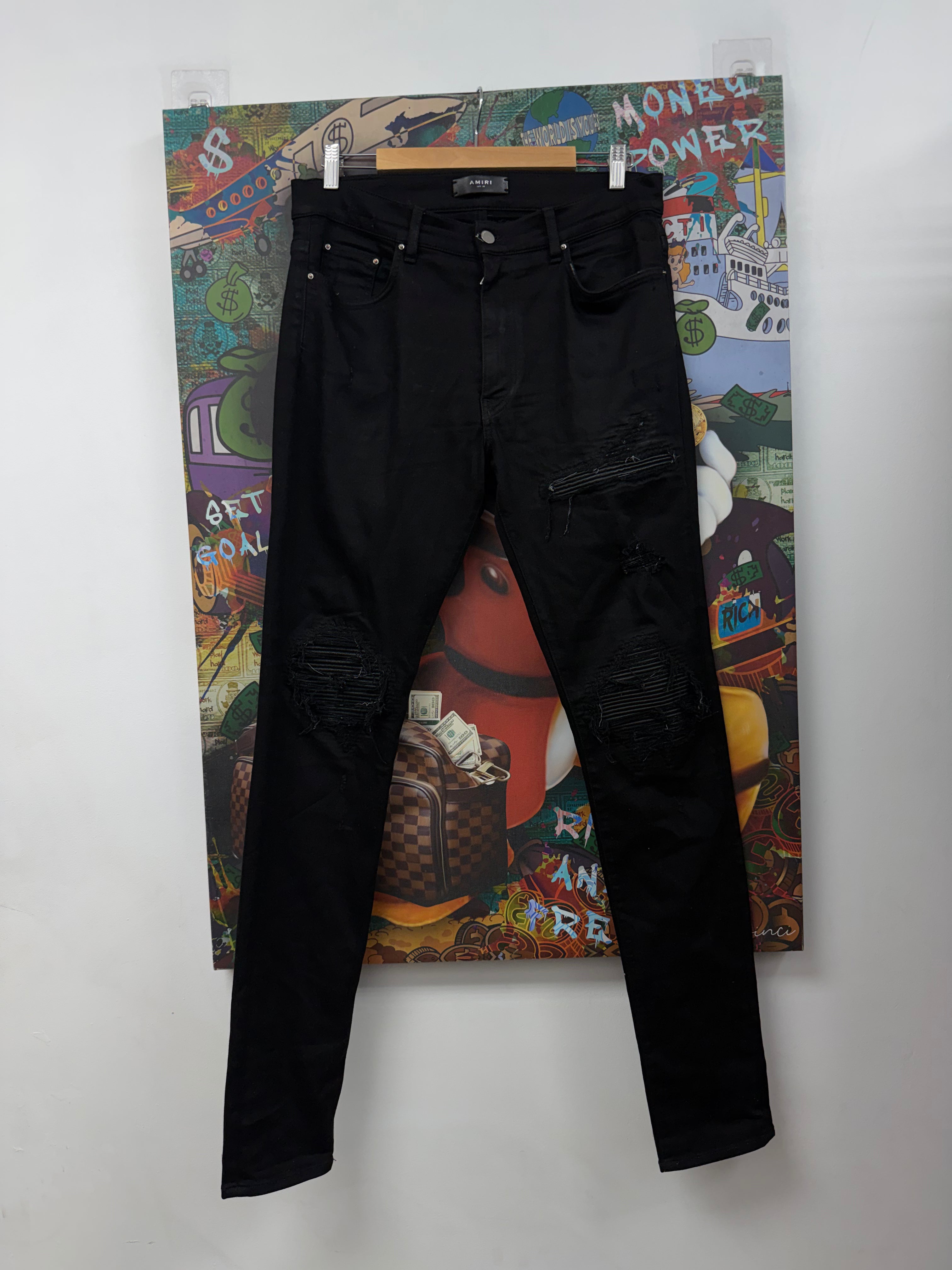Amiri MX1 Black Black Patch (Old Season Zipper) Jeans