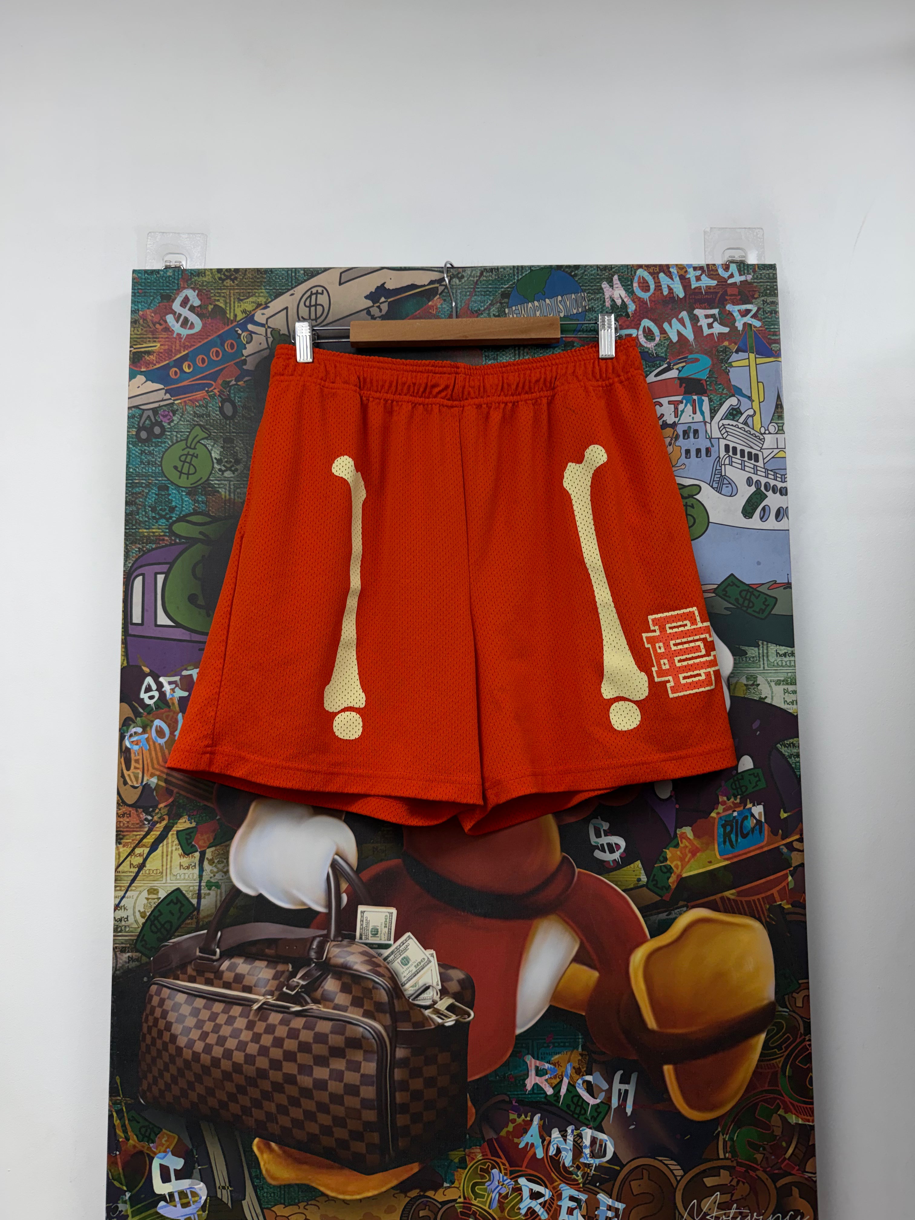 Eric Emanuel Orange Bone Shorts