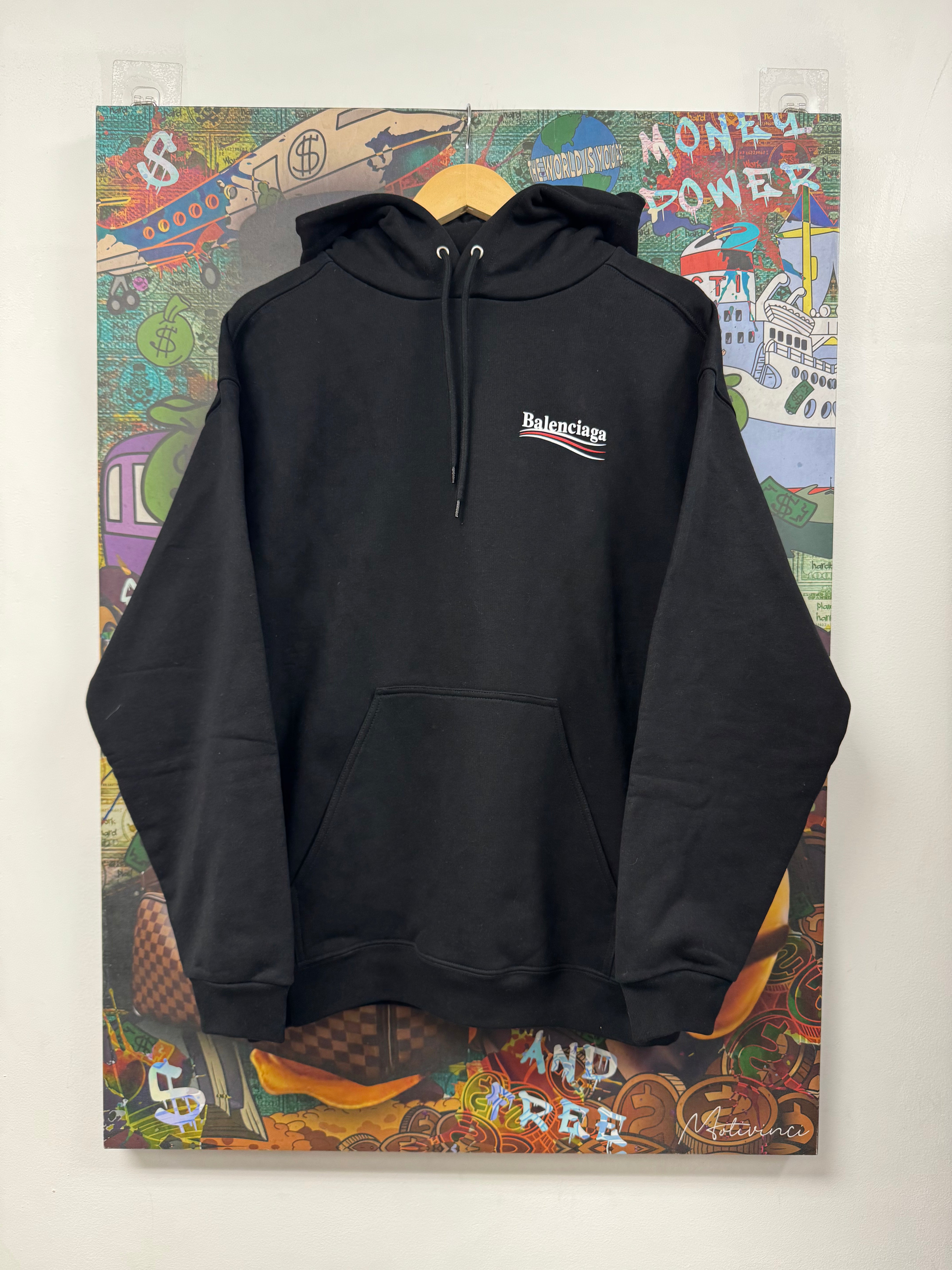 Balenciaga Black Campaign Logo Hoodie
