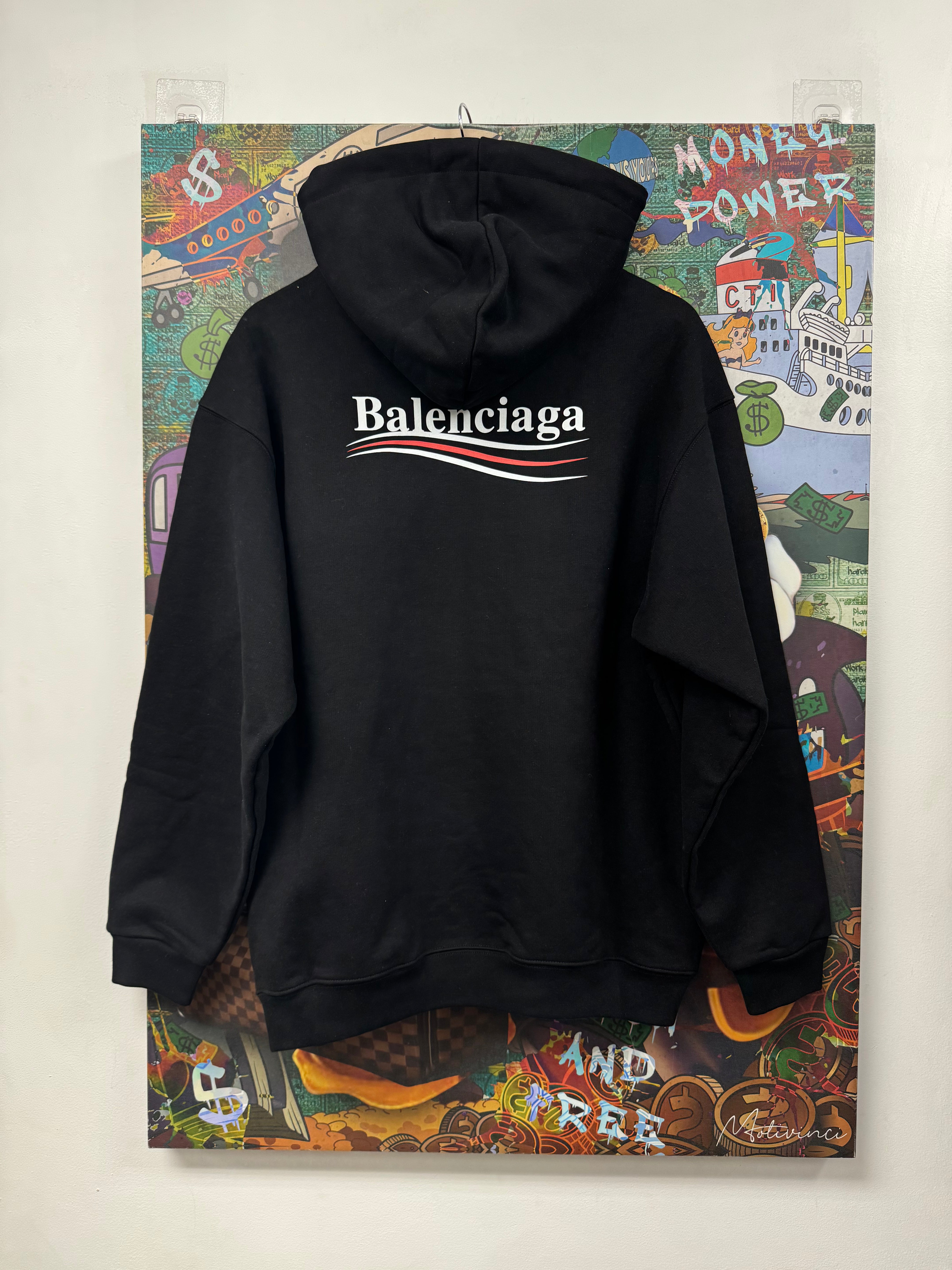 Balenciaga Black Campaign Logo Hoodie