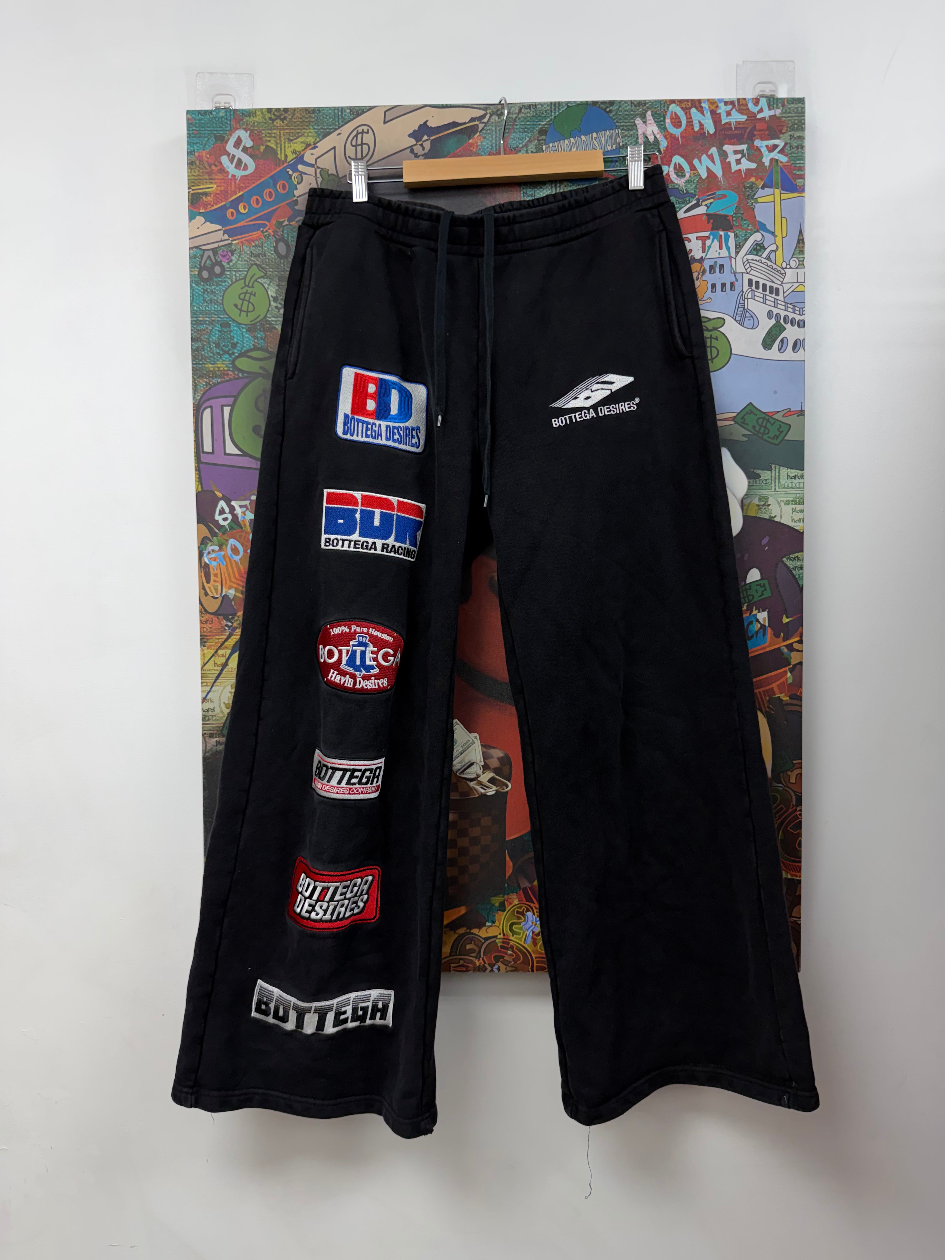 Bottega Desires Black Patch Sweats