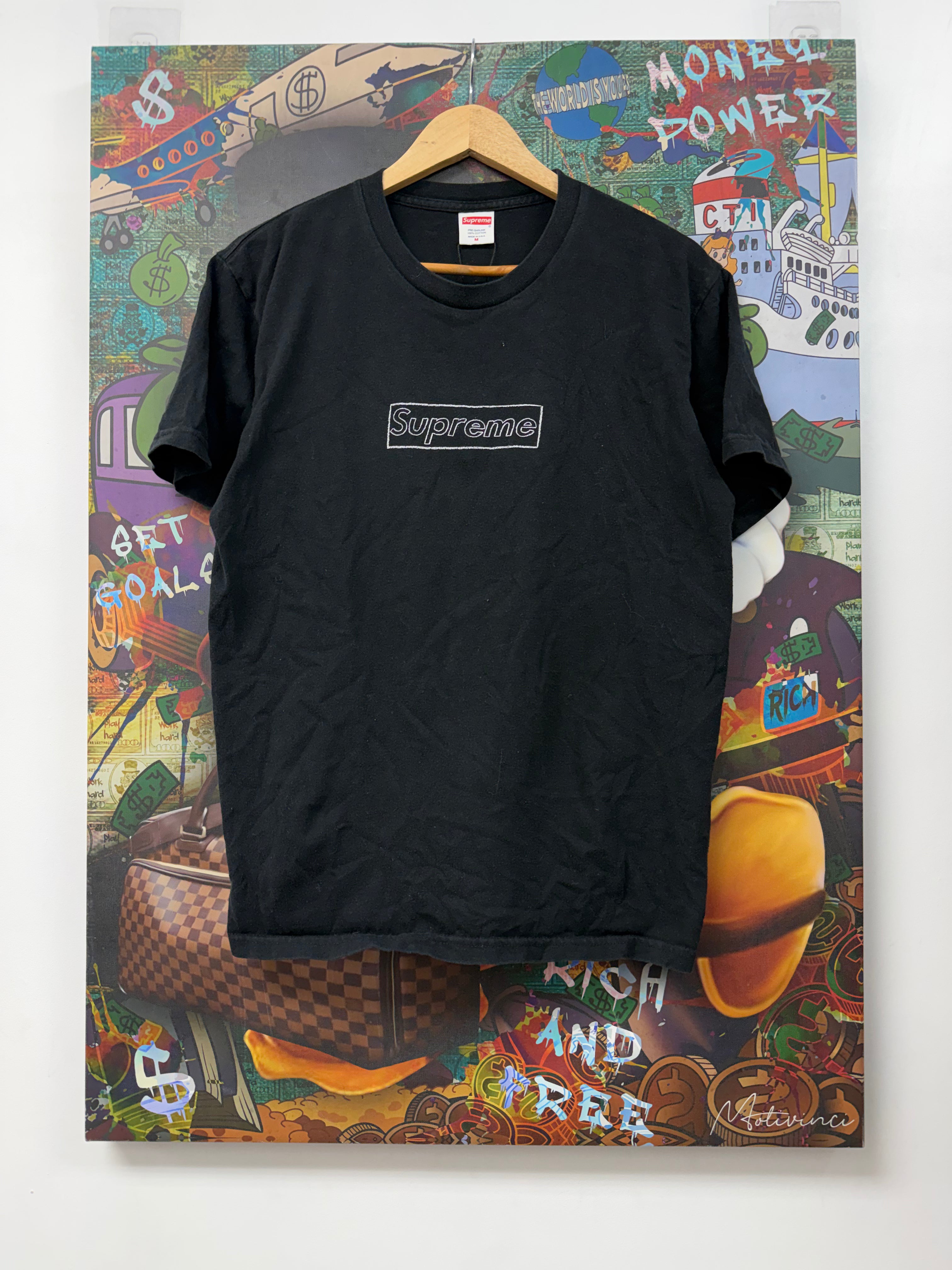 Supreme Black Cut Out Box Logo Tee