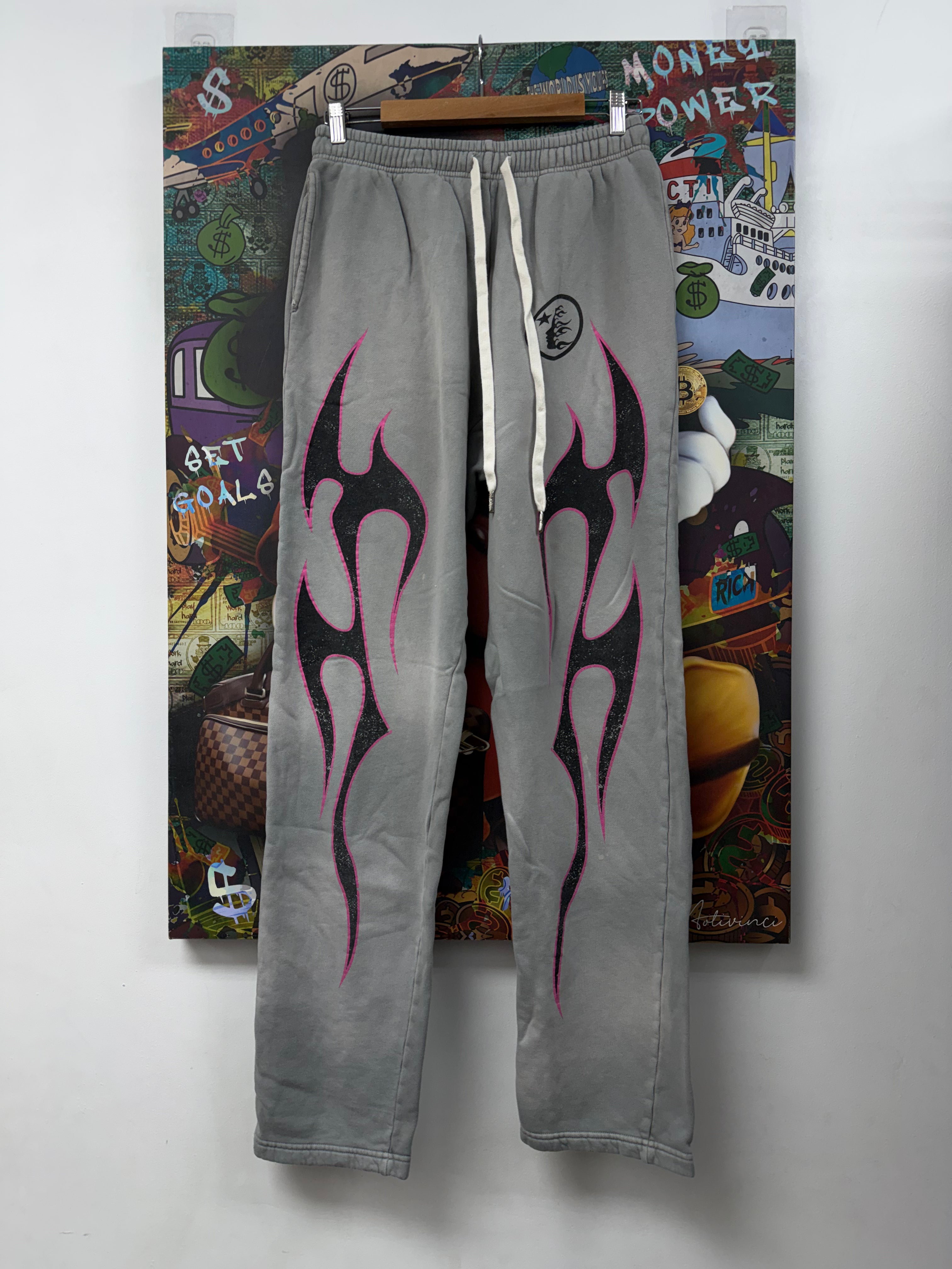 Hellstar Grey Pink Future Flames Sweats