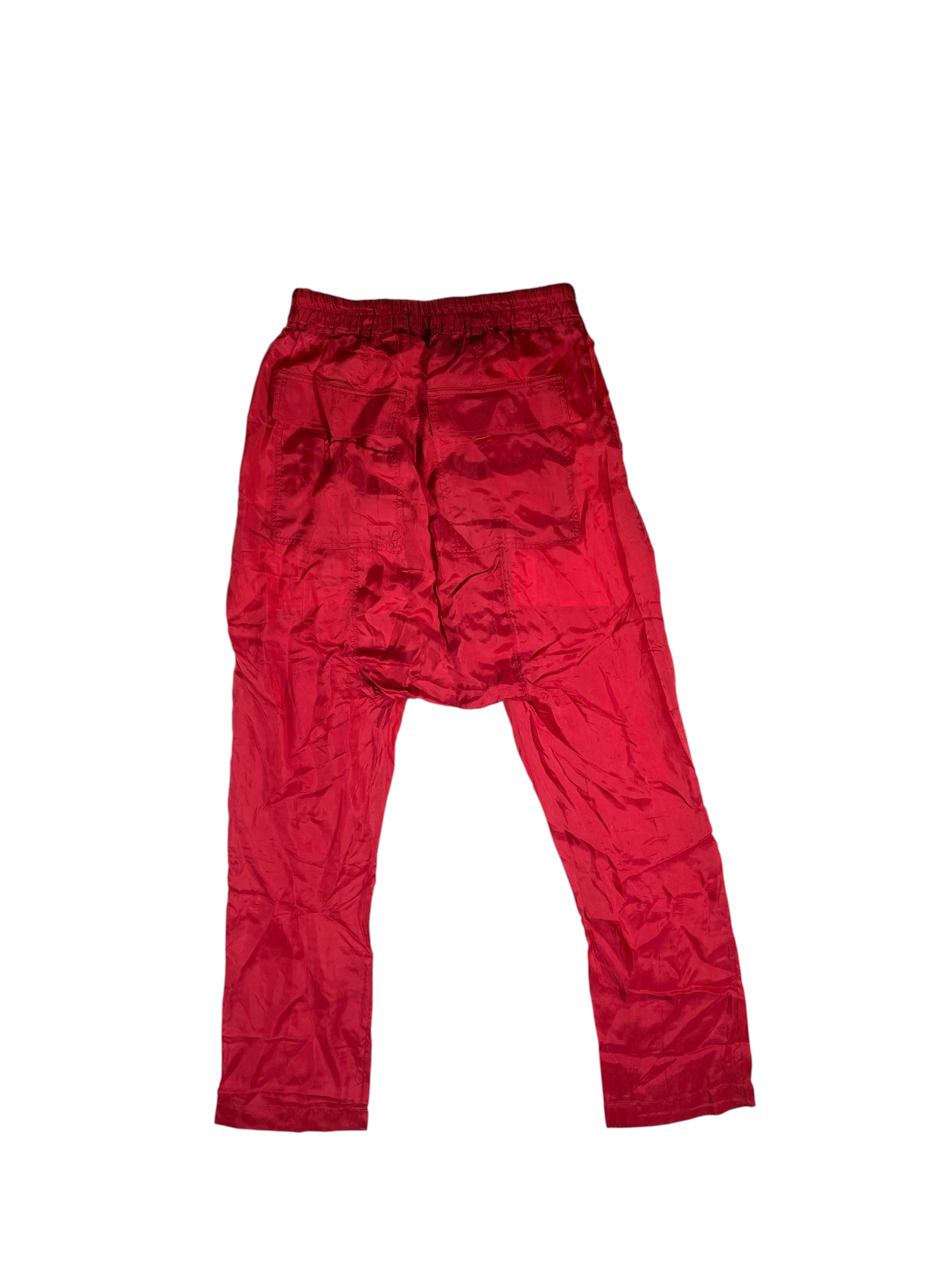 Rick Owens Red Drawstring Pants