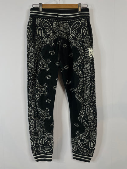 Amiri MA Knit Paisley Sweats Black Used Small