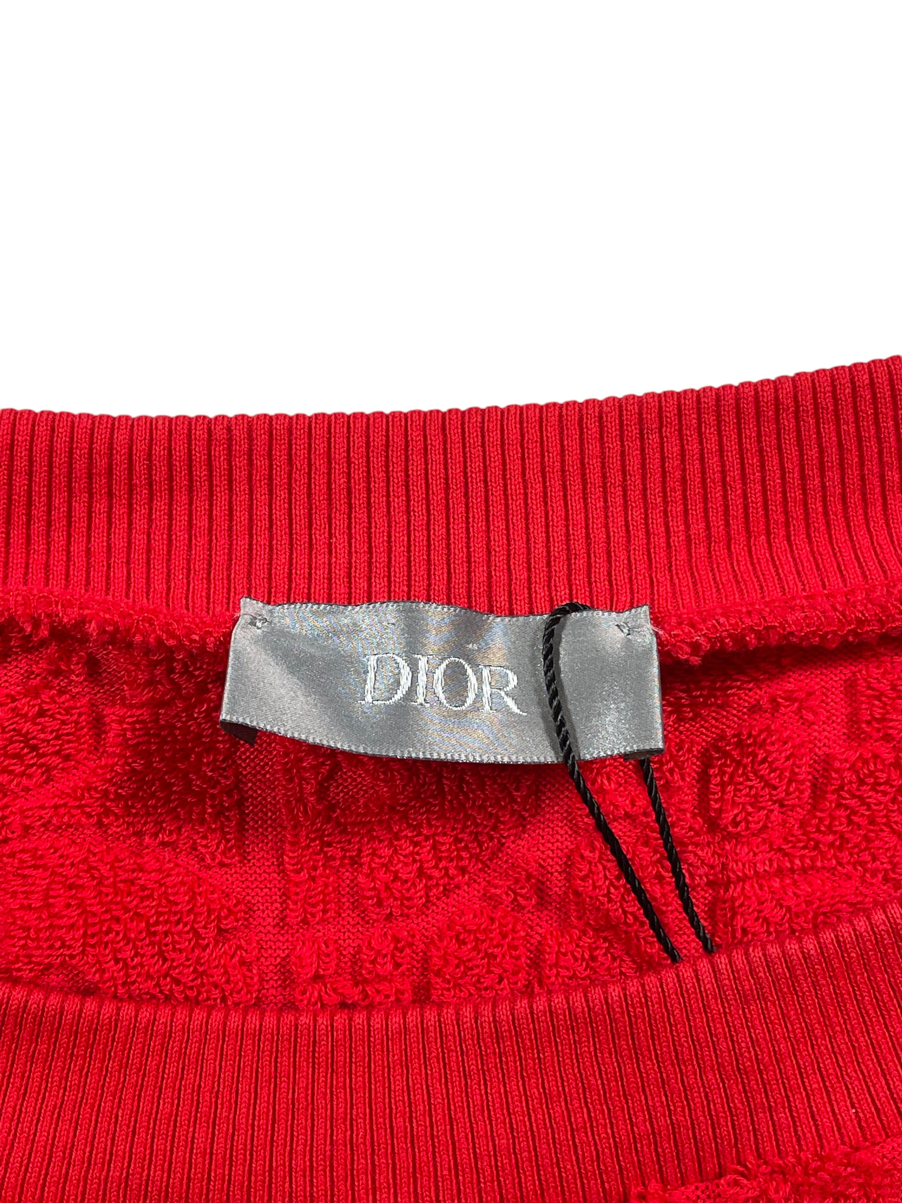 Dior Chest Logo Red Towel Tee
