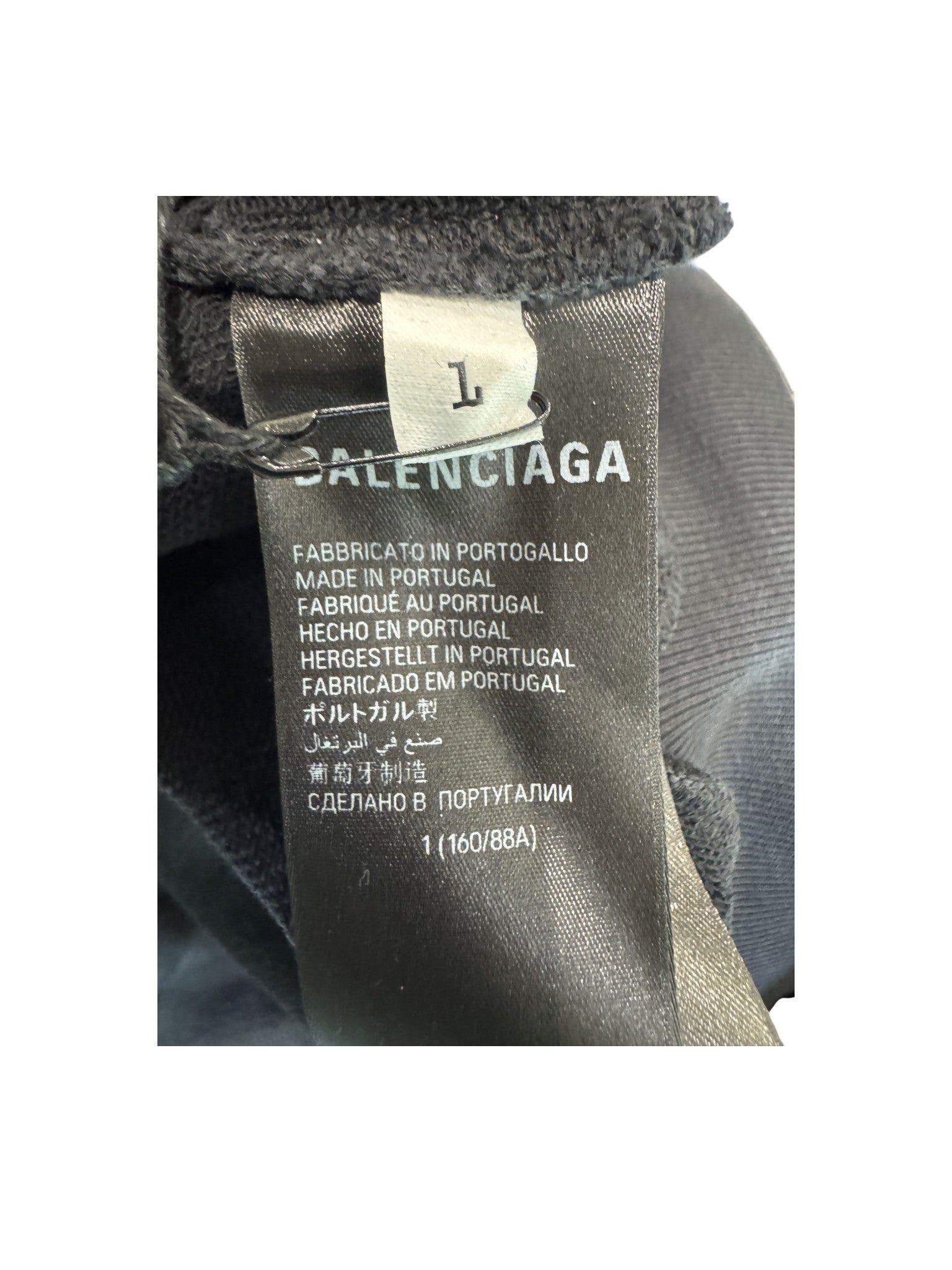 Balenciaga Arm Logo Black Wash Hoodie