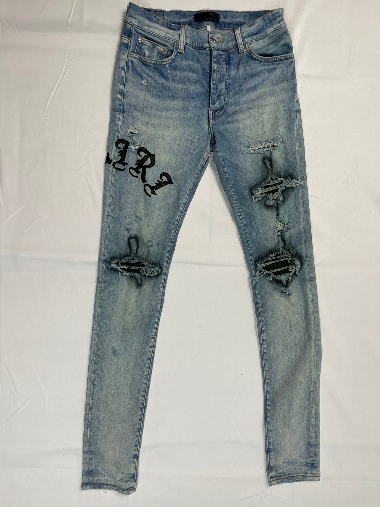 Amiri Jeans Light Wash Old English 30 Used